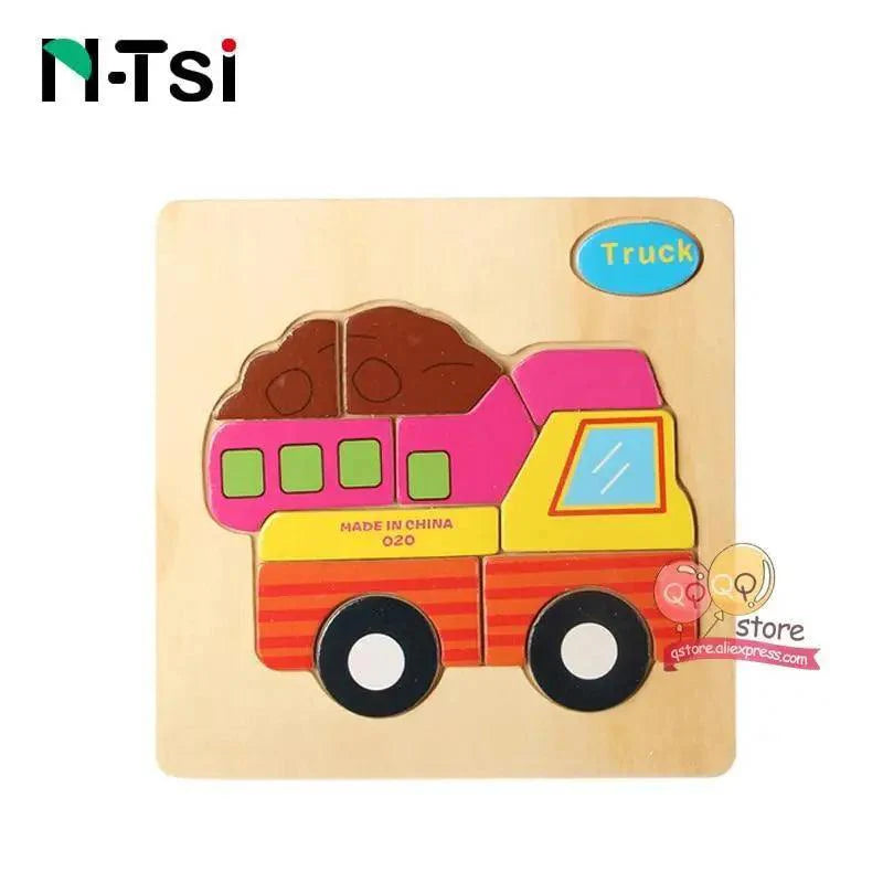 Baby Wooden Puzzle Toys for Toddlers Developing Educational Kids Toys For Children Game Cartoon Animal Gift 3 Years