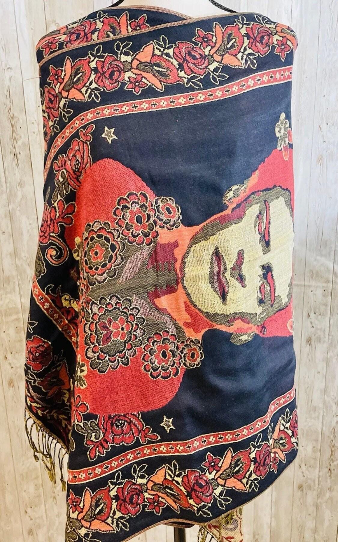 Artesenal Mexican Frida Kahlo Shawl Wrap Reboso Pashima Artesanal Mexicano de Frida Kahlo
