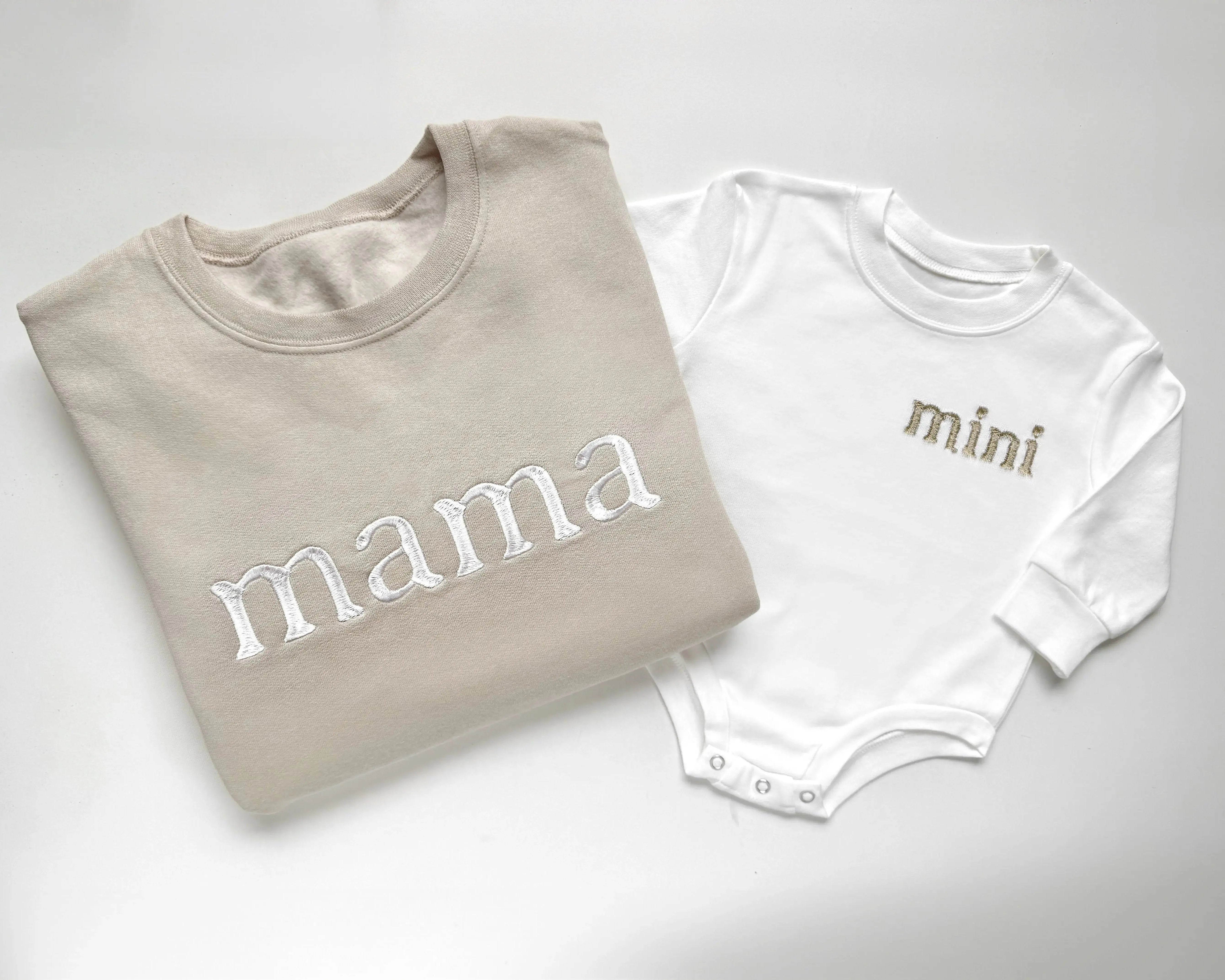 Mama and Mini Matching Outfits | Embroidered Mommy and Me Sweatshirts