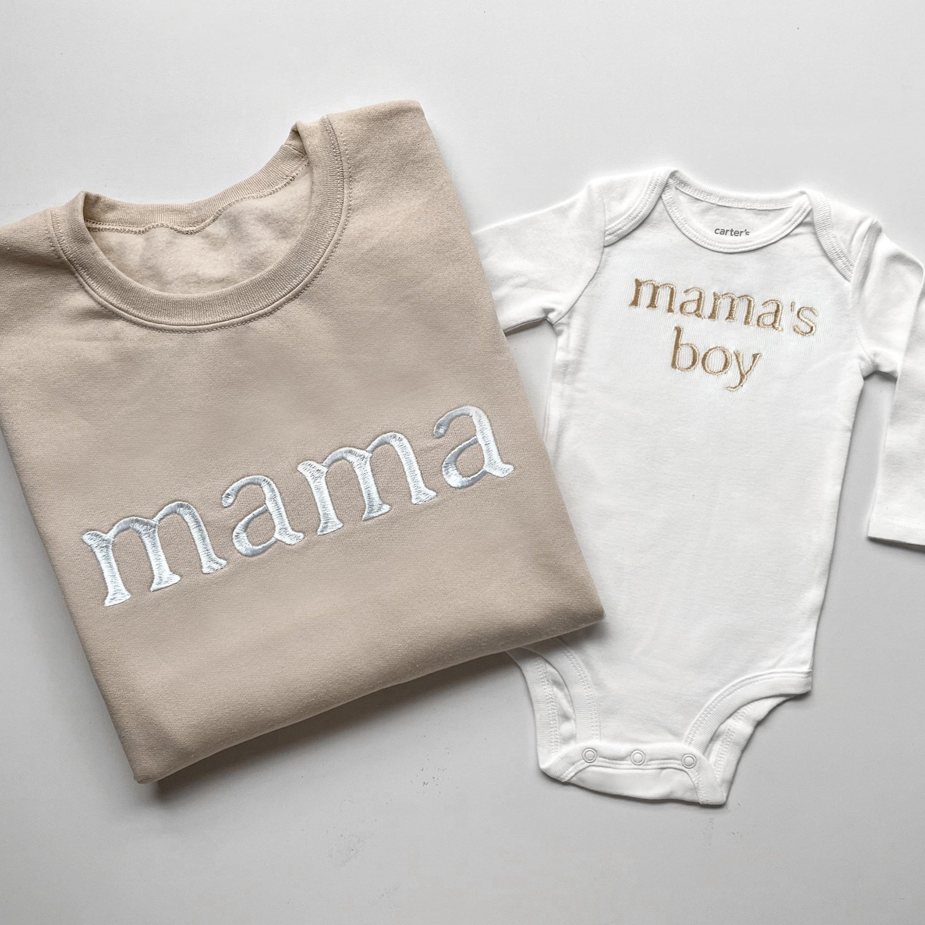 Mama and Mama’s Boy Matching Outfits | Embroidered Mother Son Set
