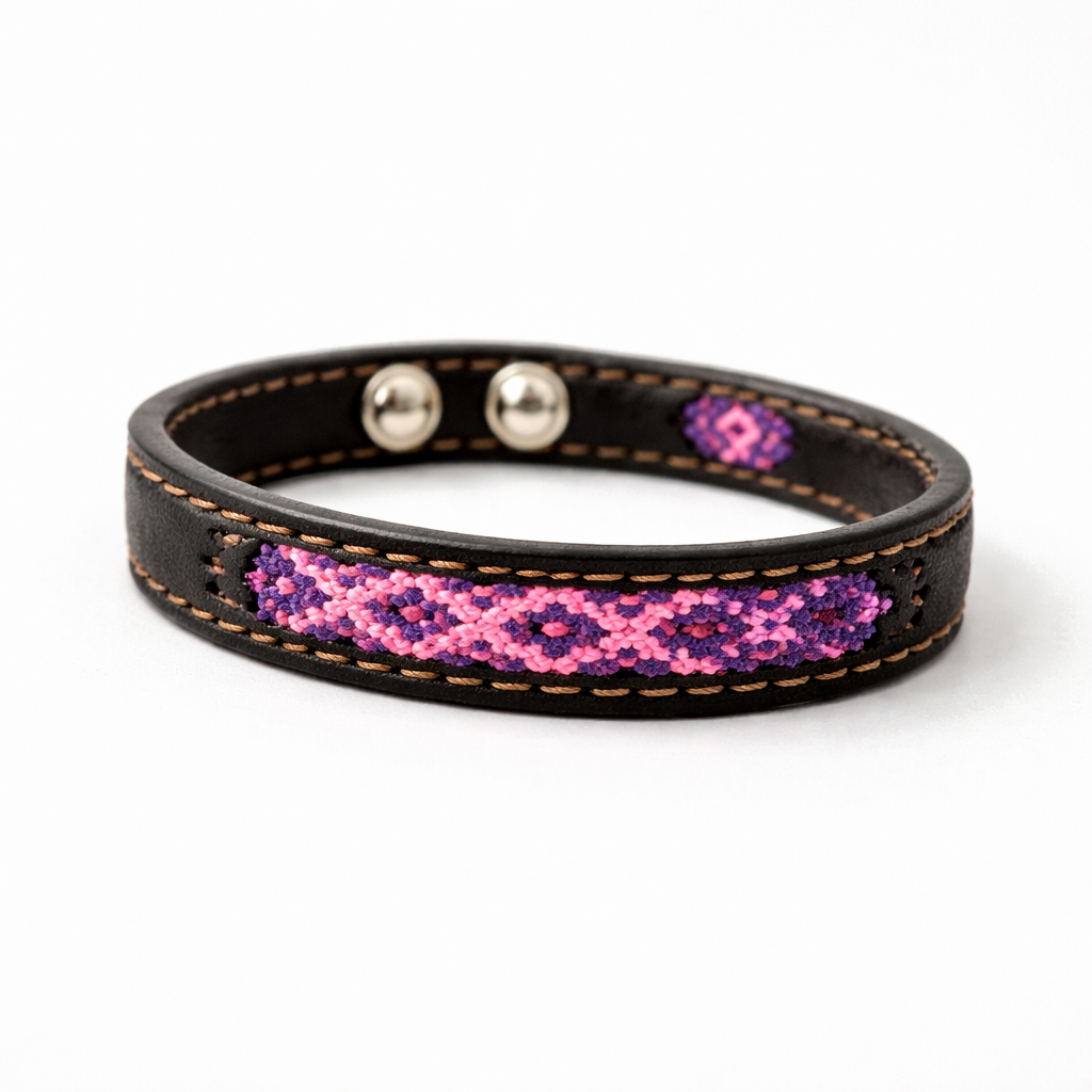 Pulsera de Amistad Ajustable de Cuero Vista - México