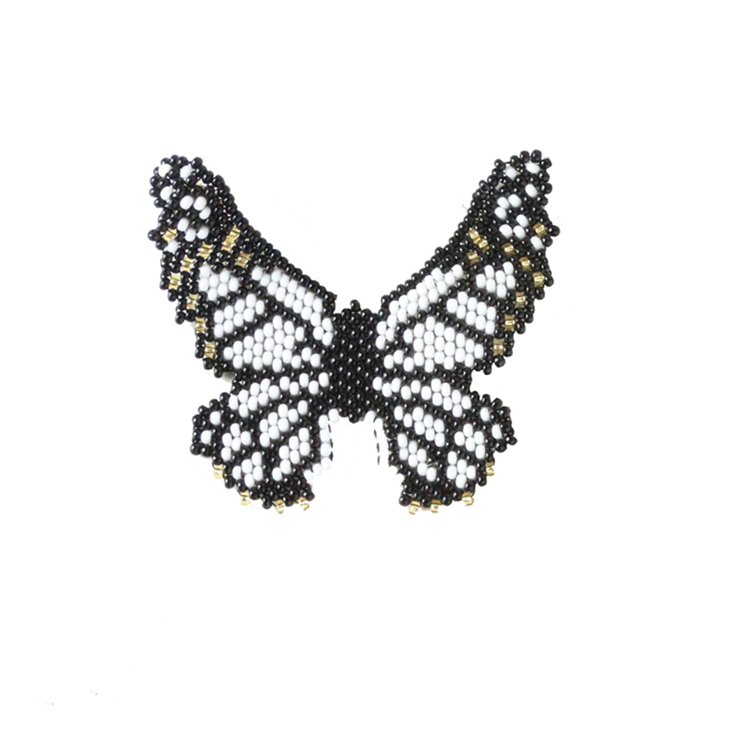 Butterfly White Embera Pin