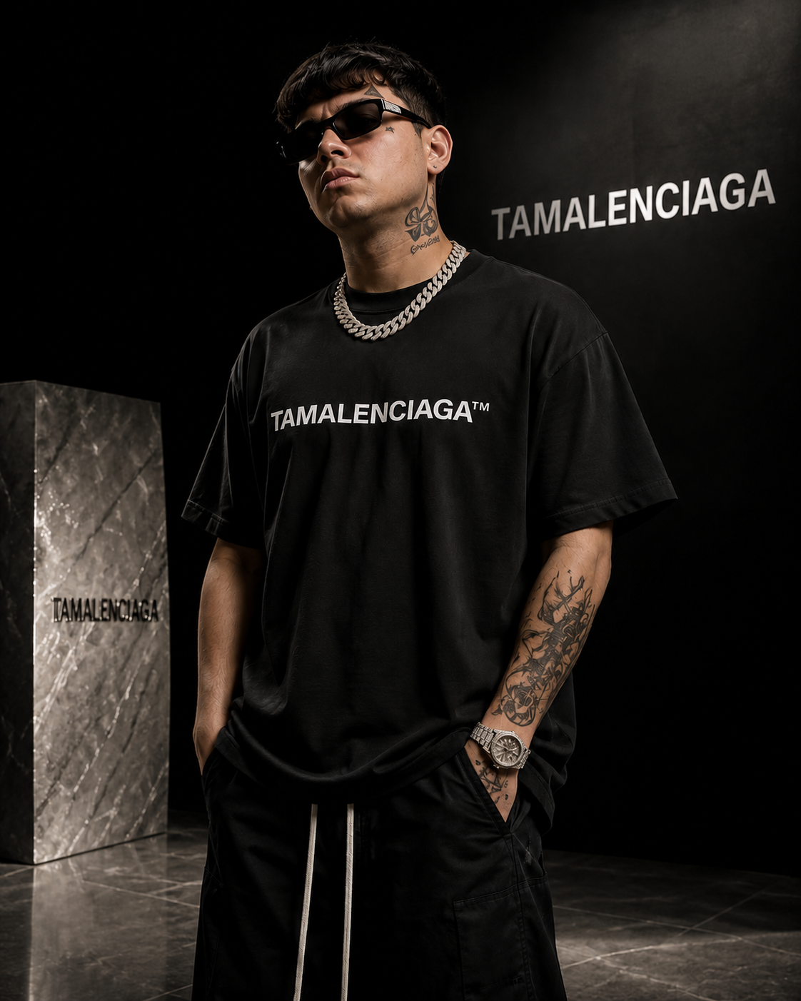 TAMALENCIAGA Luxury Fashion But Make it Latino T-shirt | Tamale Lover Graphic Humor | Heavyweight Cotton