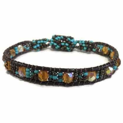 Pulsera de cuero con cierre magnético - Guatemala