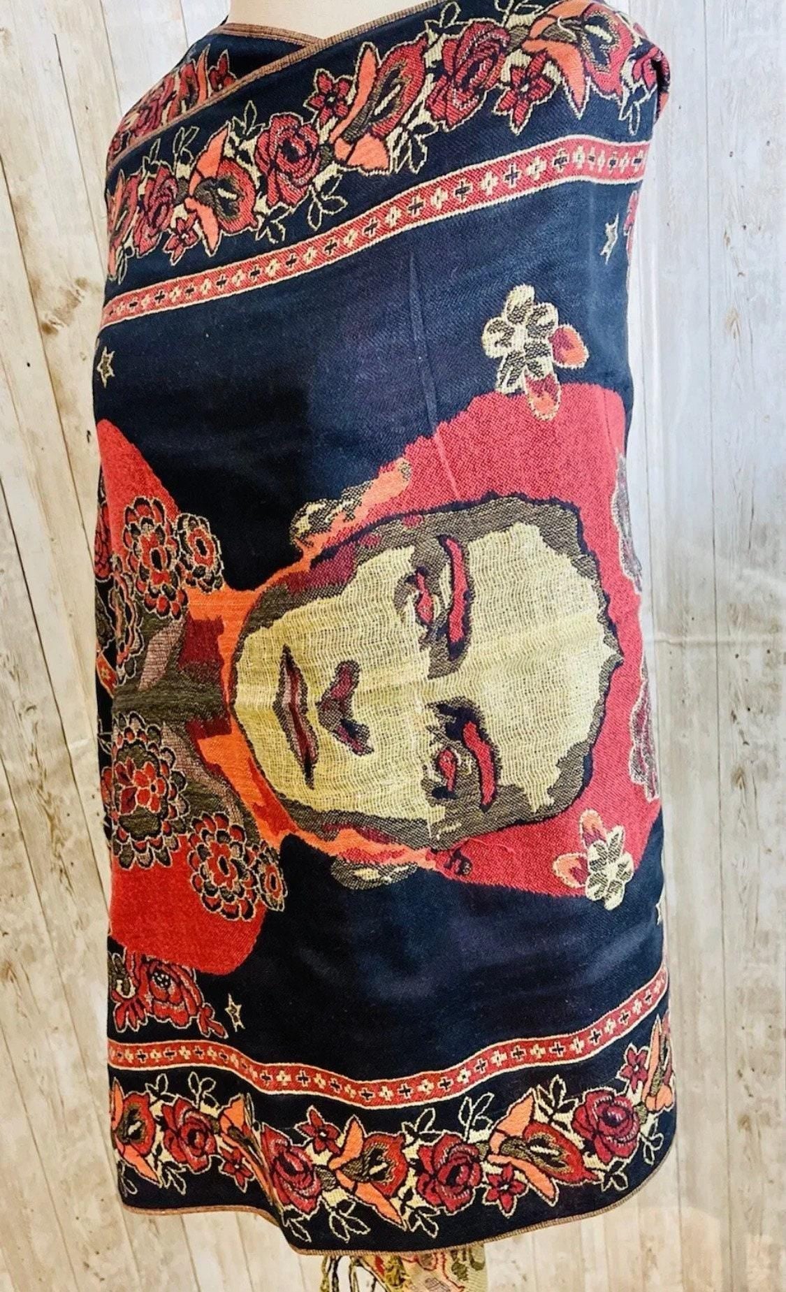 Artesenal Mexican Frida Kahlo Shawl Wrap Reboso Pashima Artesanal Mexicano de Frida Kahlo