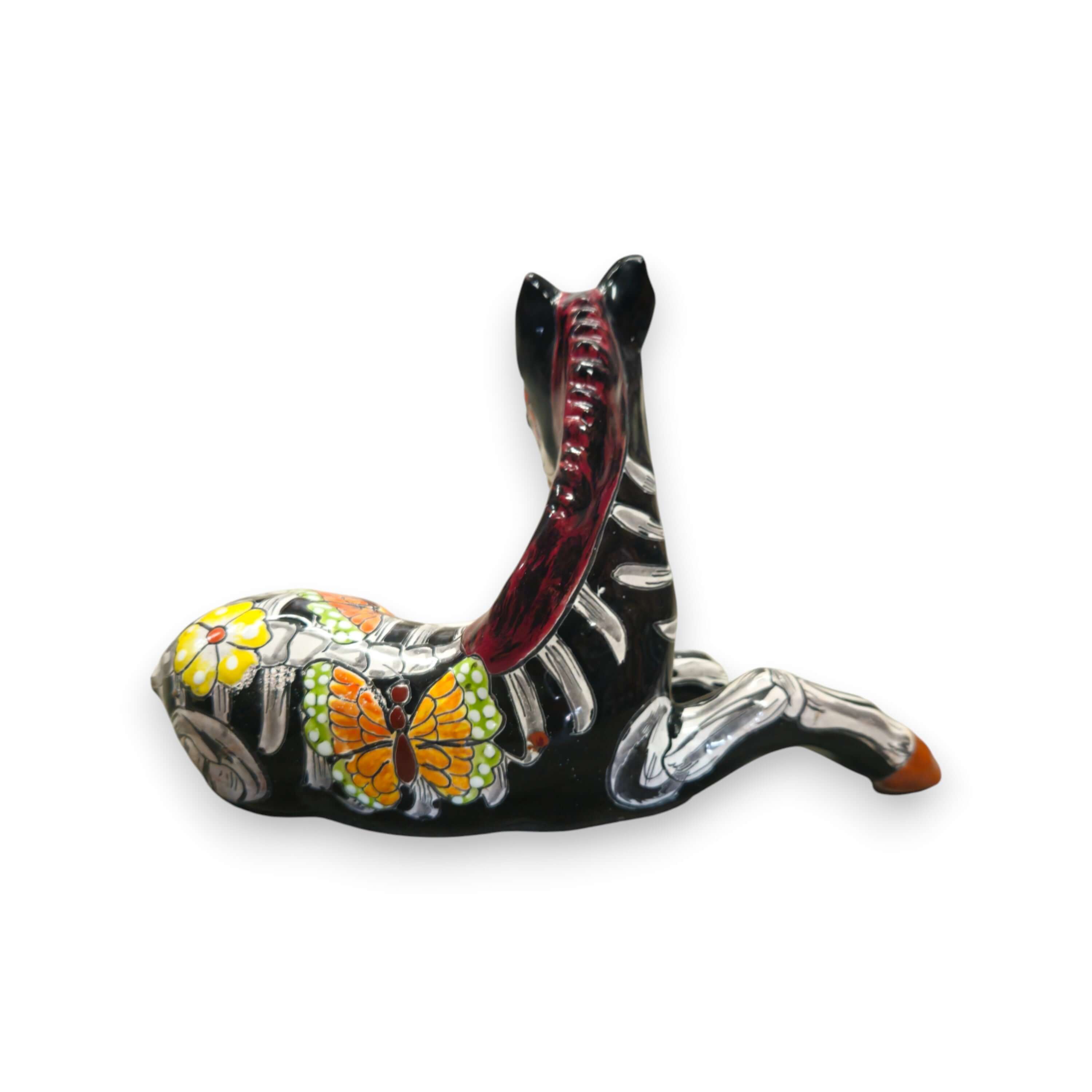 Macetero de Talavera de Caballo del Día de Muertos | Cerámica Pintada a Mano