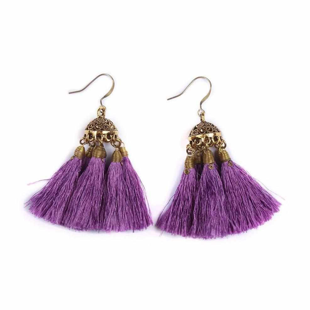 Dome Tassel Earrings - Thailand