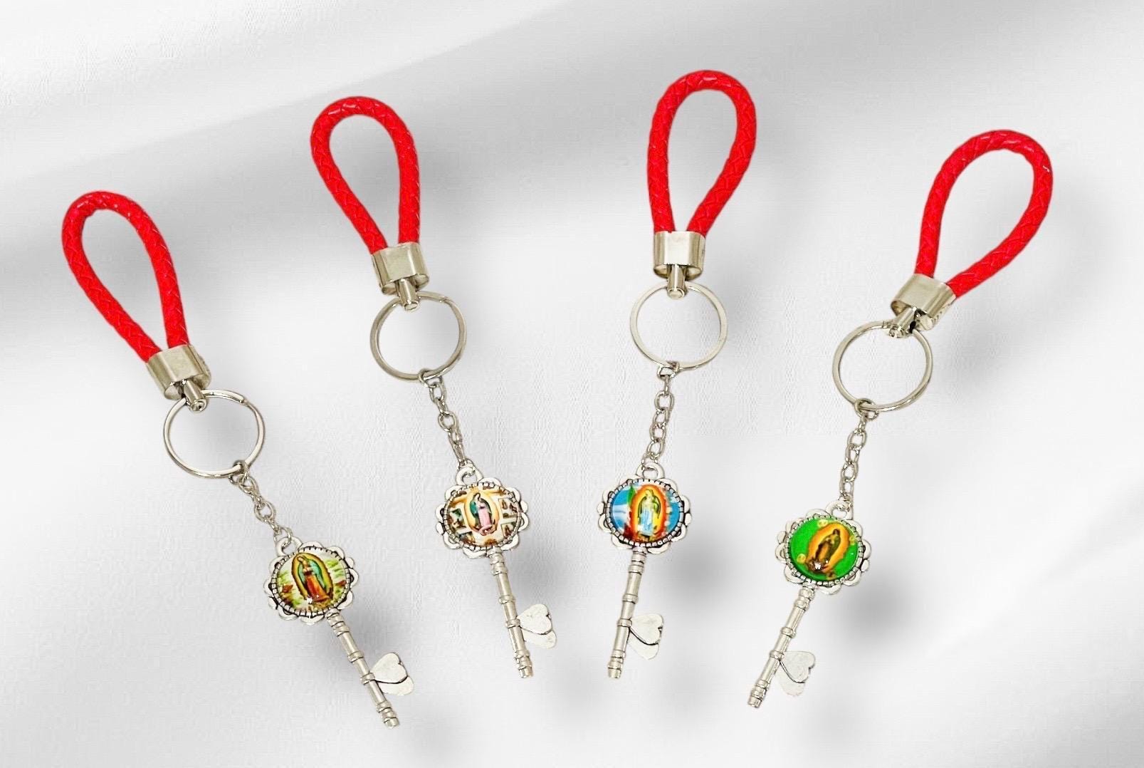 2x Virgin Mary Key Keepsakes Choose Your Color 2x Llaveros de Llave de La Virgen Maria Escoje Tus Colores