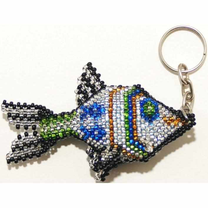 Fish Seed Bead Keychain | Hand Beaded Fair Trade Keychain - Guatemala