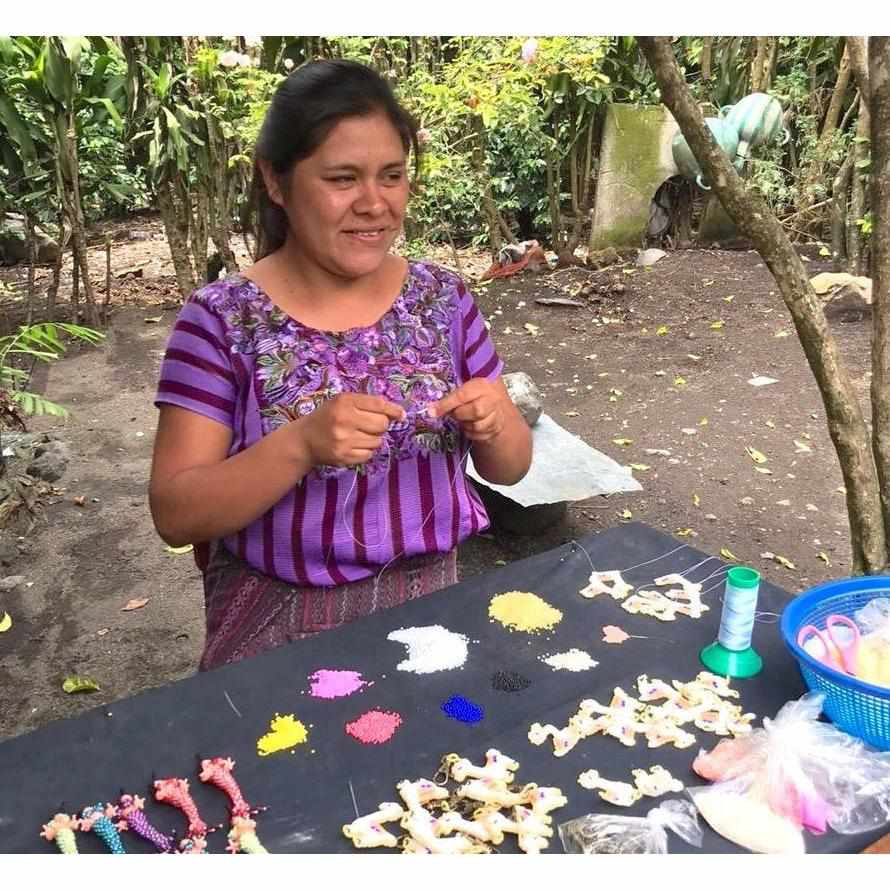 Fish Seed Bead Keychain | Hand Beaded Fair Trade Keychain - Guatemala