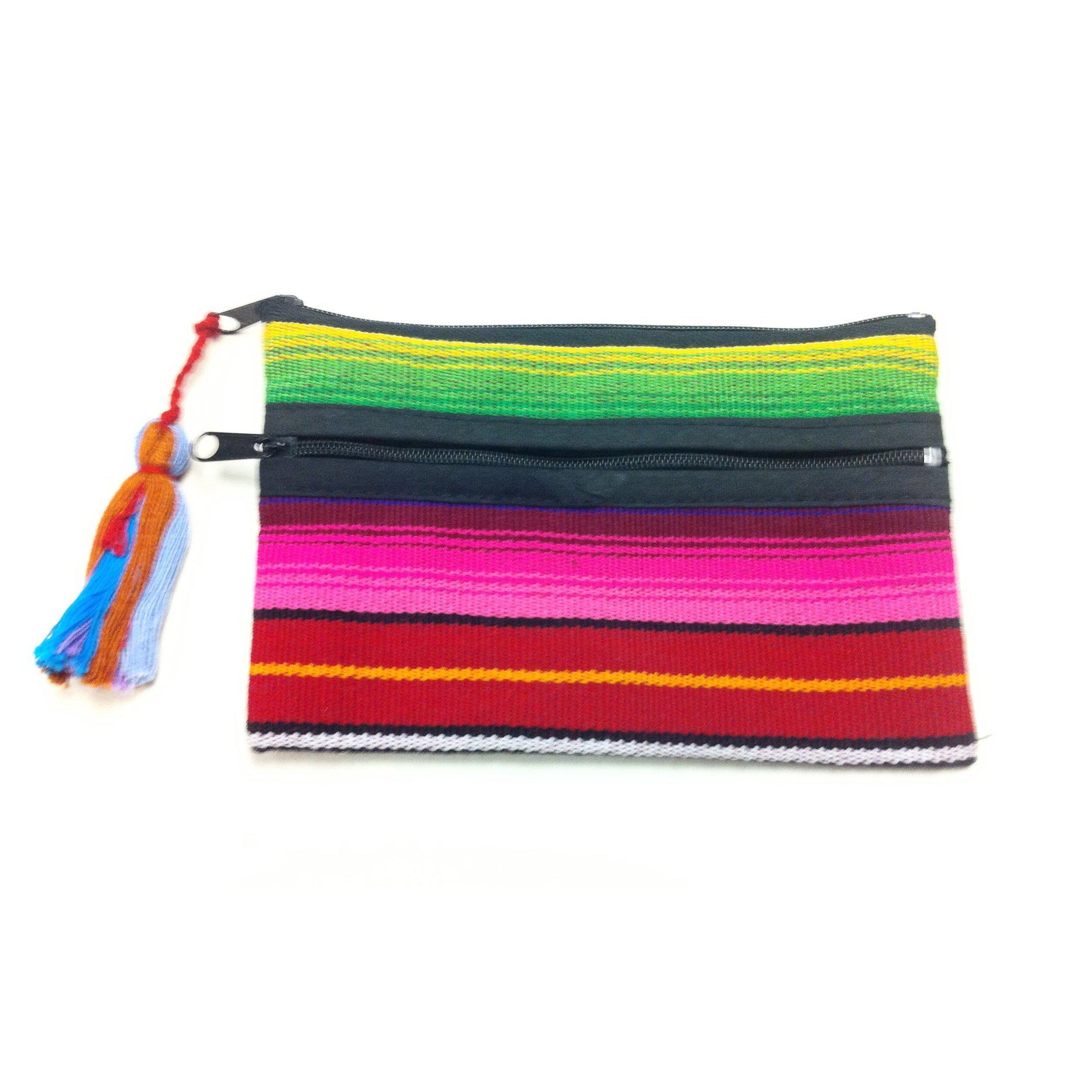 Bolsa de cosméticos bohemia de rayas y 3 cremalleras Hacienda - Guatemala