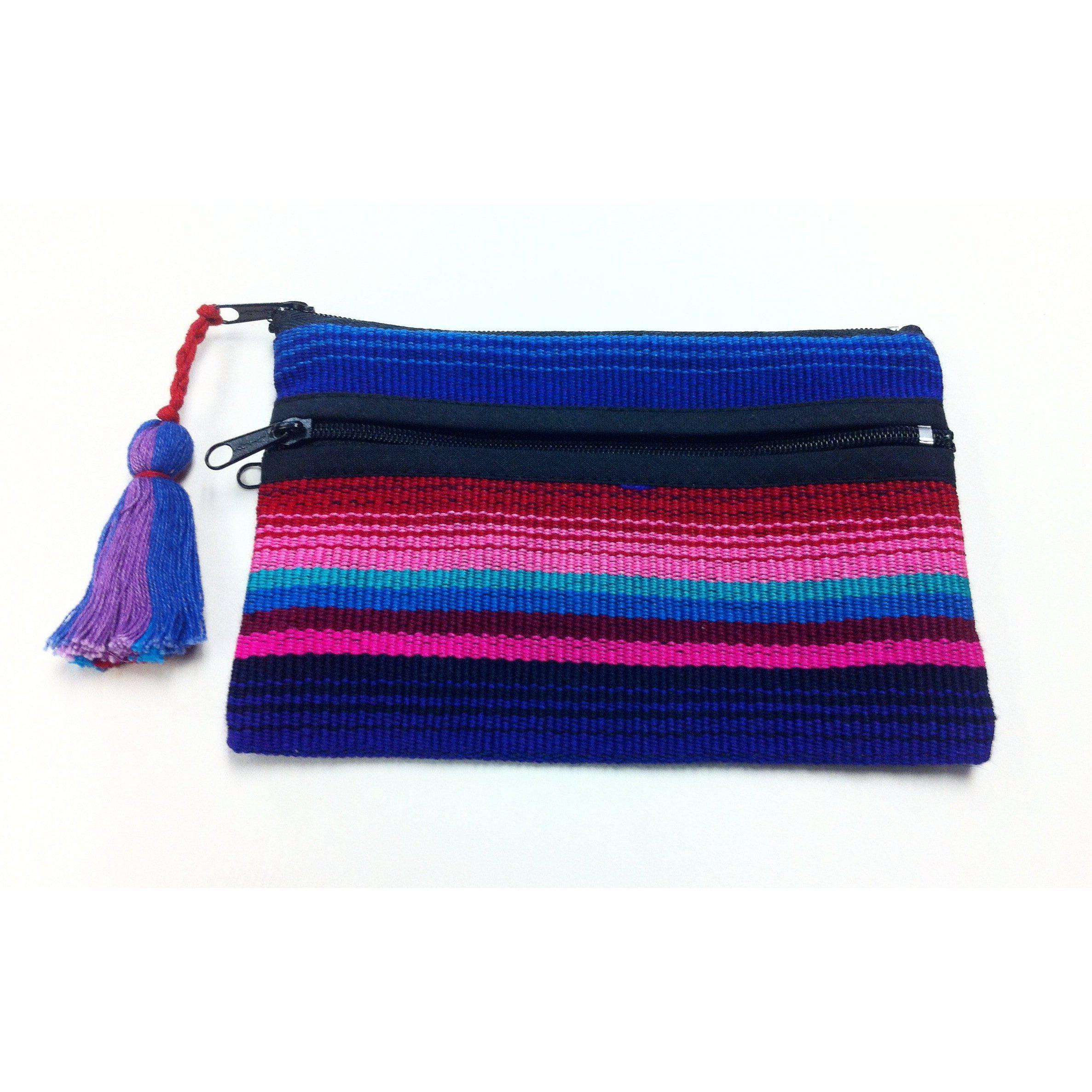 Bolsa de cosméticos bohemia de rayas y 3 cremalleras Hacienda - Guatemala