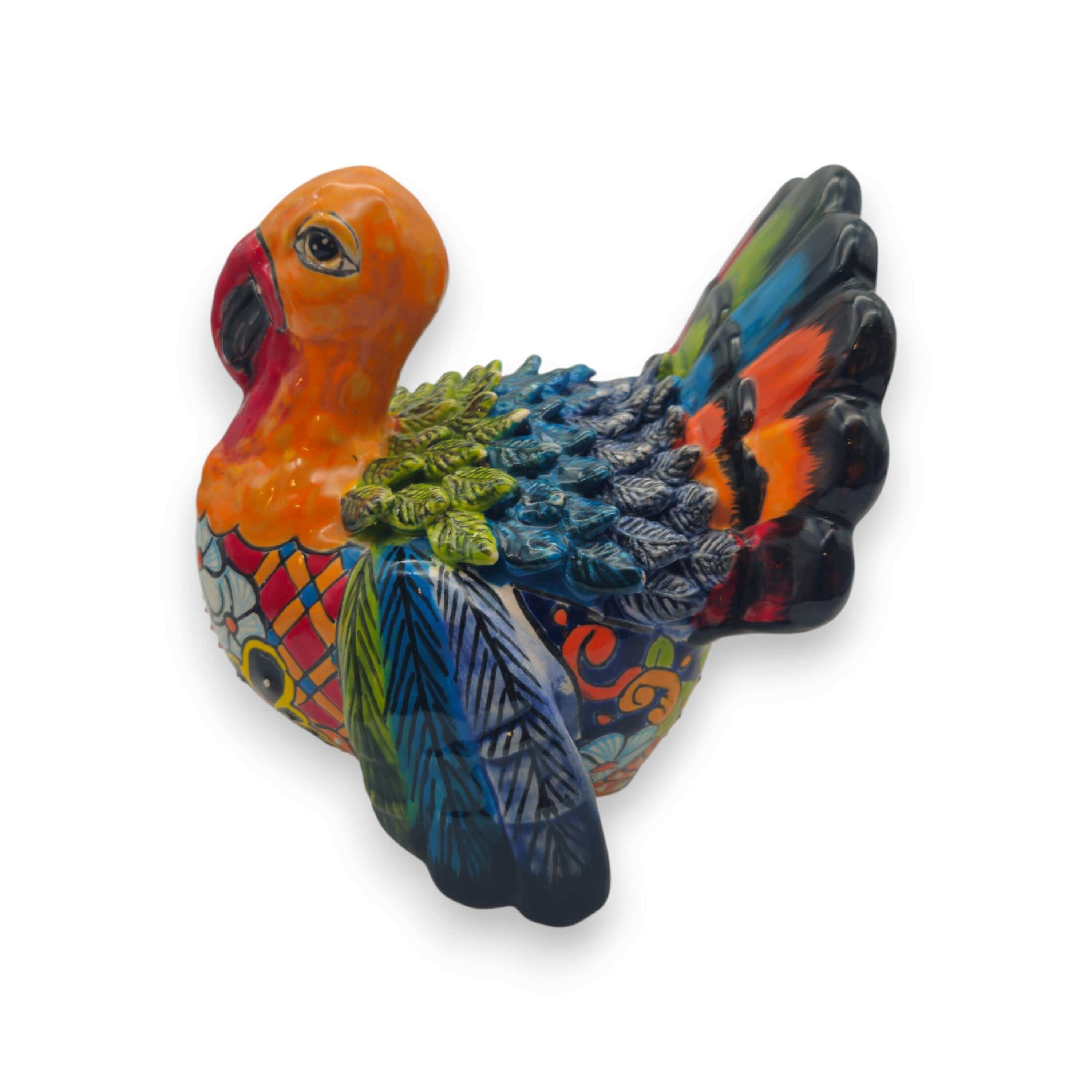 Figura de Pavo Talavera Colorida | Arte Popular Mexicano Pintado a Mano