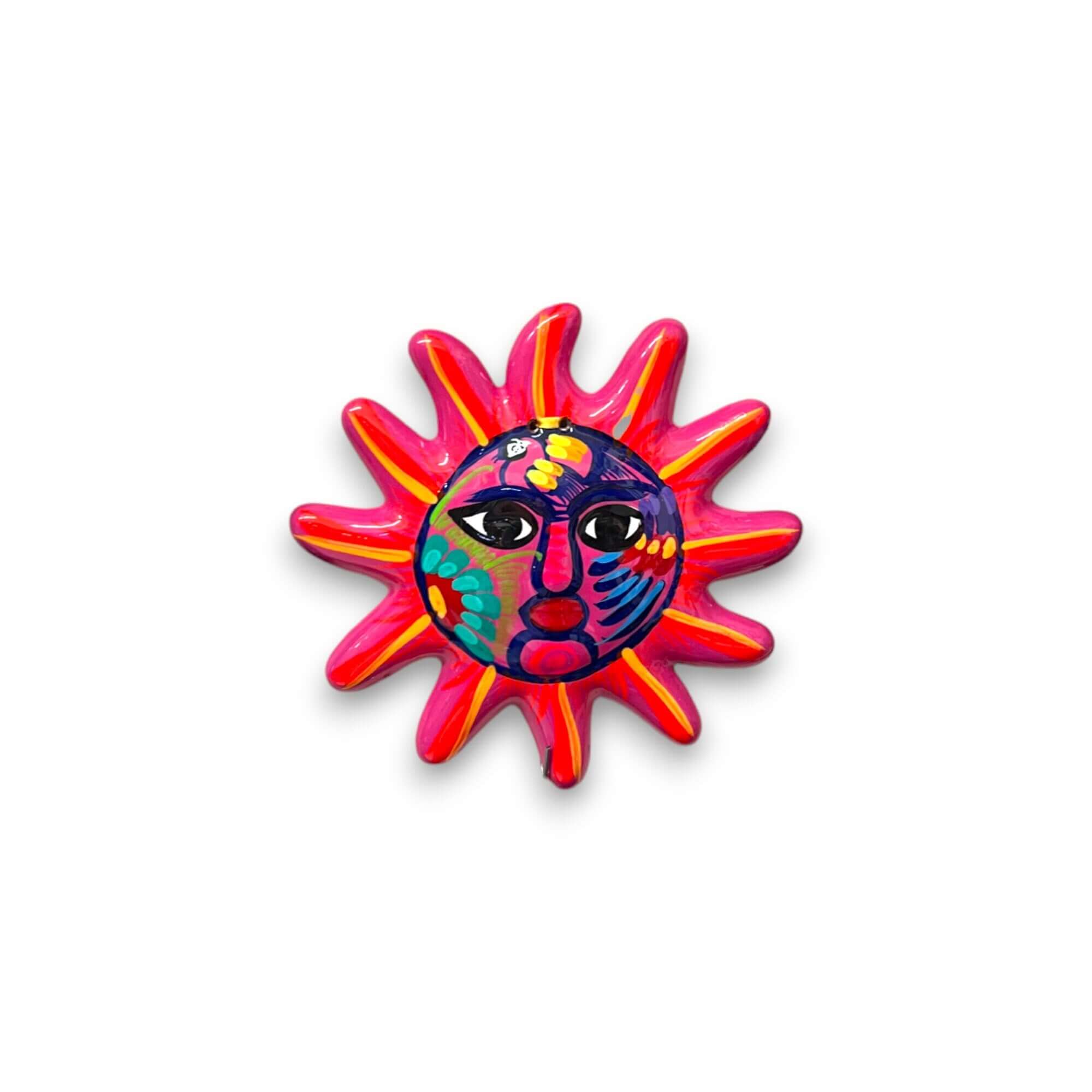 Artesanía de Sol de Guerrero Pintado a Mano | Decoración Mexicana Folclórica