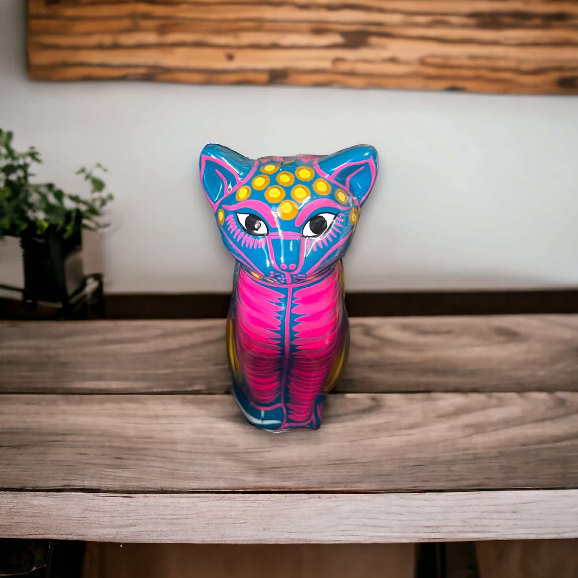 Talavera Gato Hucha | Monedero Mexicano de Cerámica Pintado a Mano