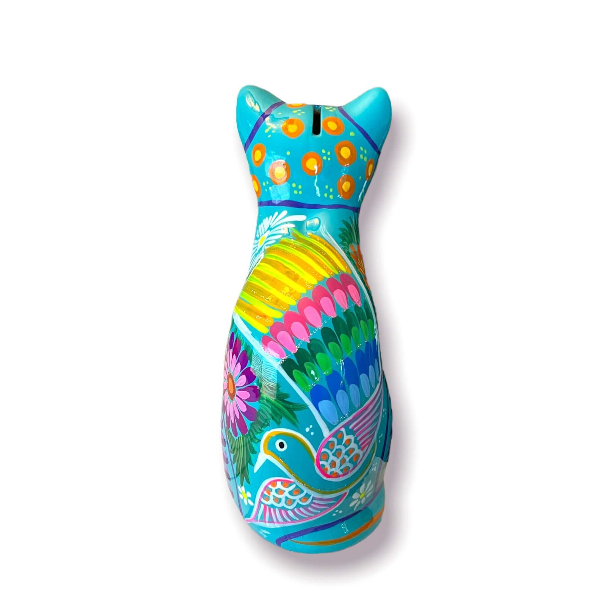 Talavera Gato Hucha | Monedero Mexicano de Cerámica Pintado a Mano