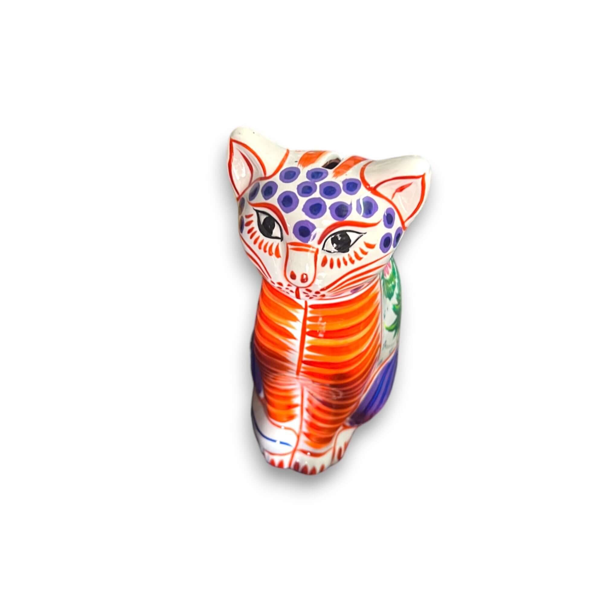 Talavera Gato Hucha | Monedero Mexicano de Cerámica Pintado a Mano