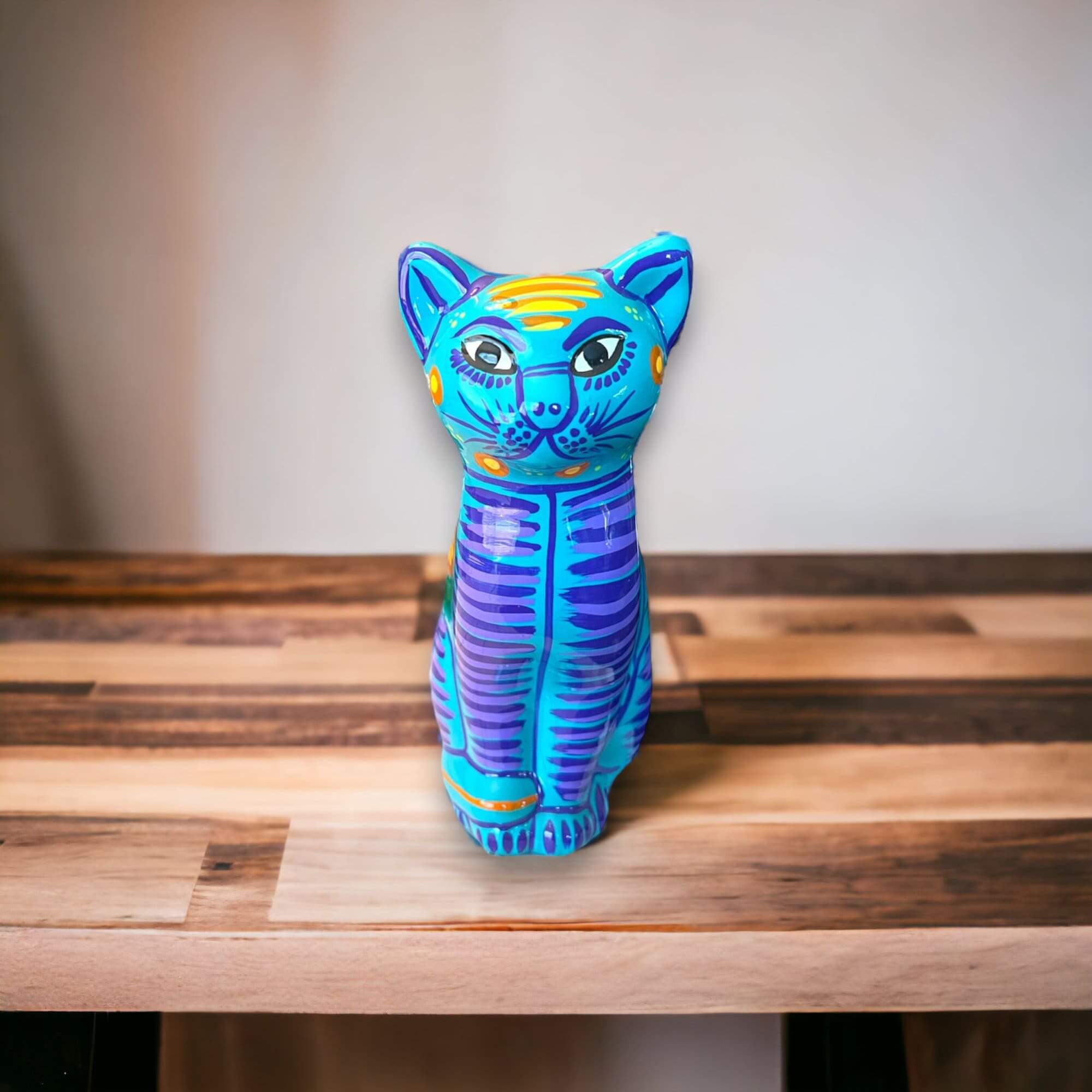 Talavera Gato Hucha | Monedero Mexicano de Cerámica Pintado a Mano