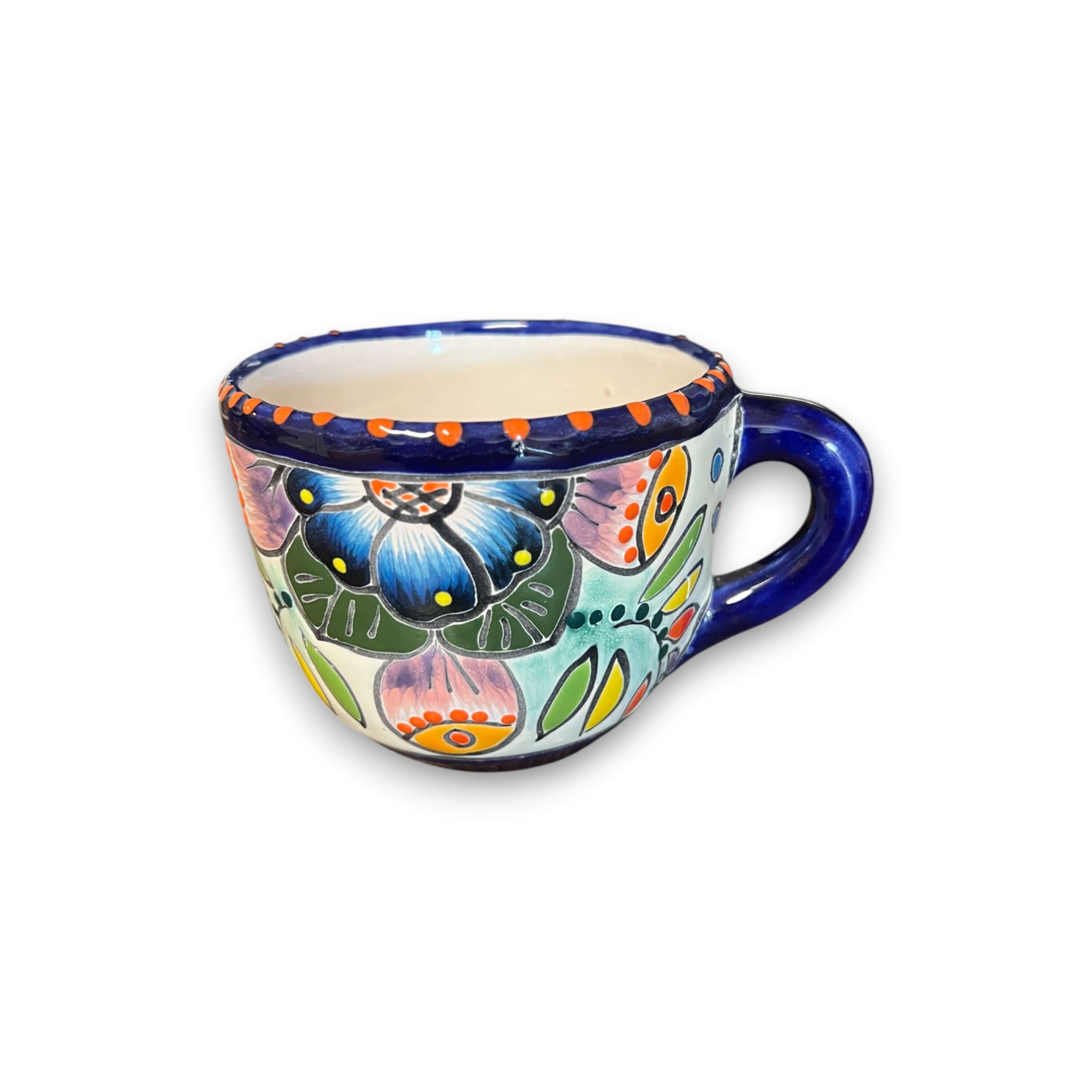 Taza de Café Talavera | Taza de Cerámica Mexicana Pintada a Mano