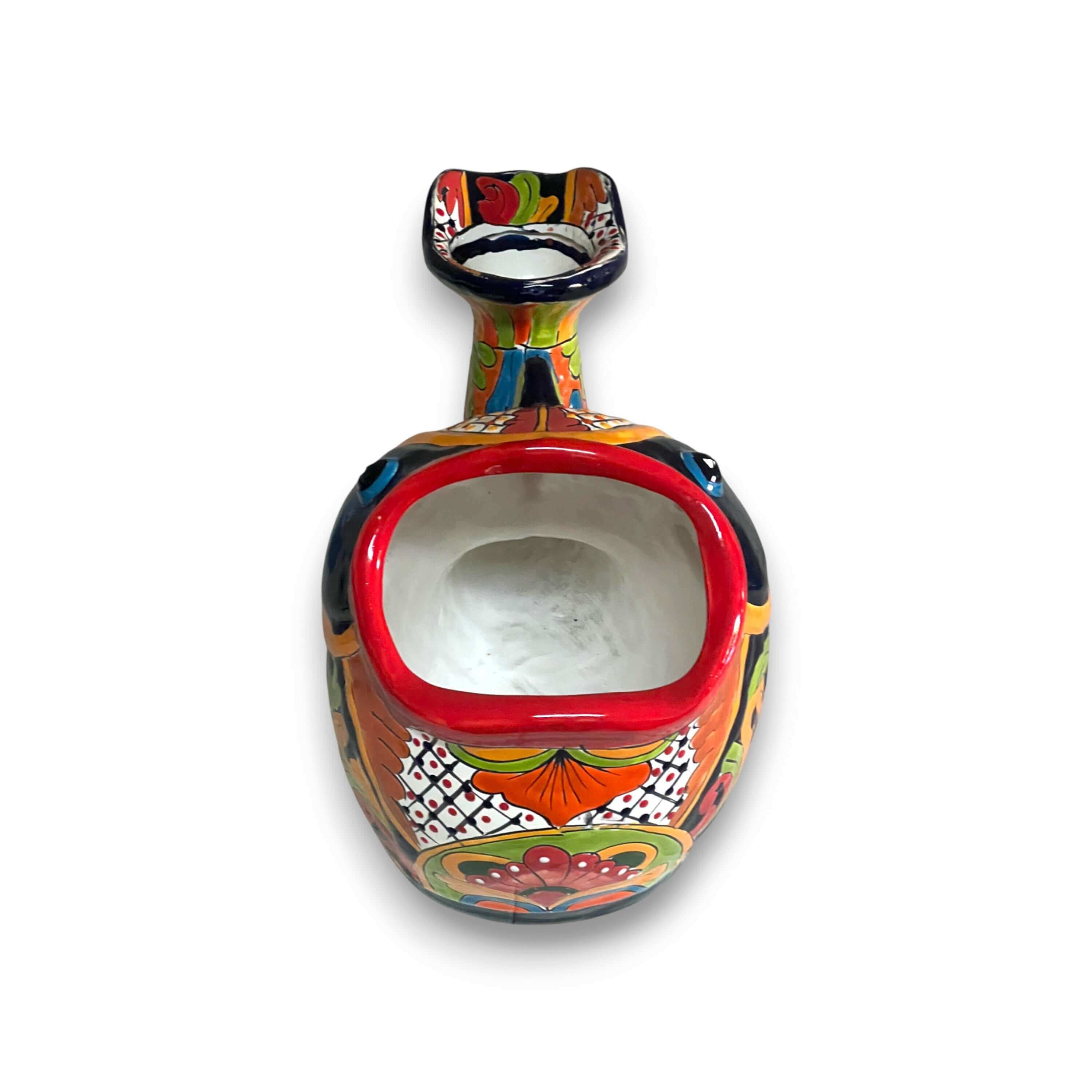 Macetero de Talavera con forma de Pez | Decoración Mexicana de Cerámica Pintada a Mano
