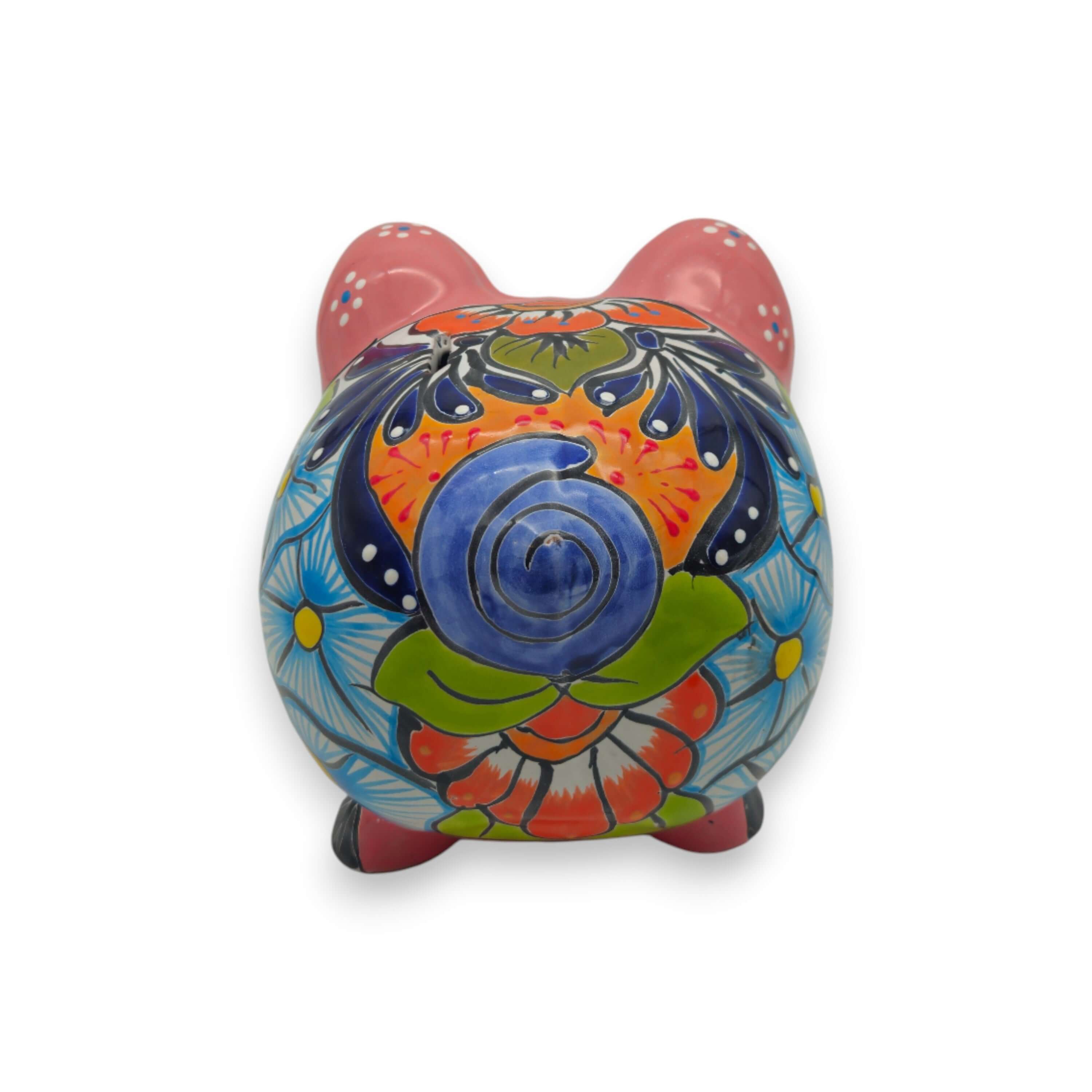 Alcancia de Talavera Pintada a Mano | Diseño de Arte Folclórico Mexicano