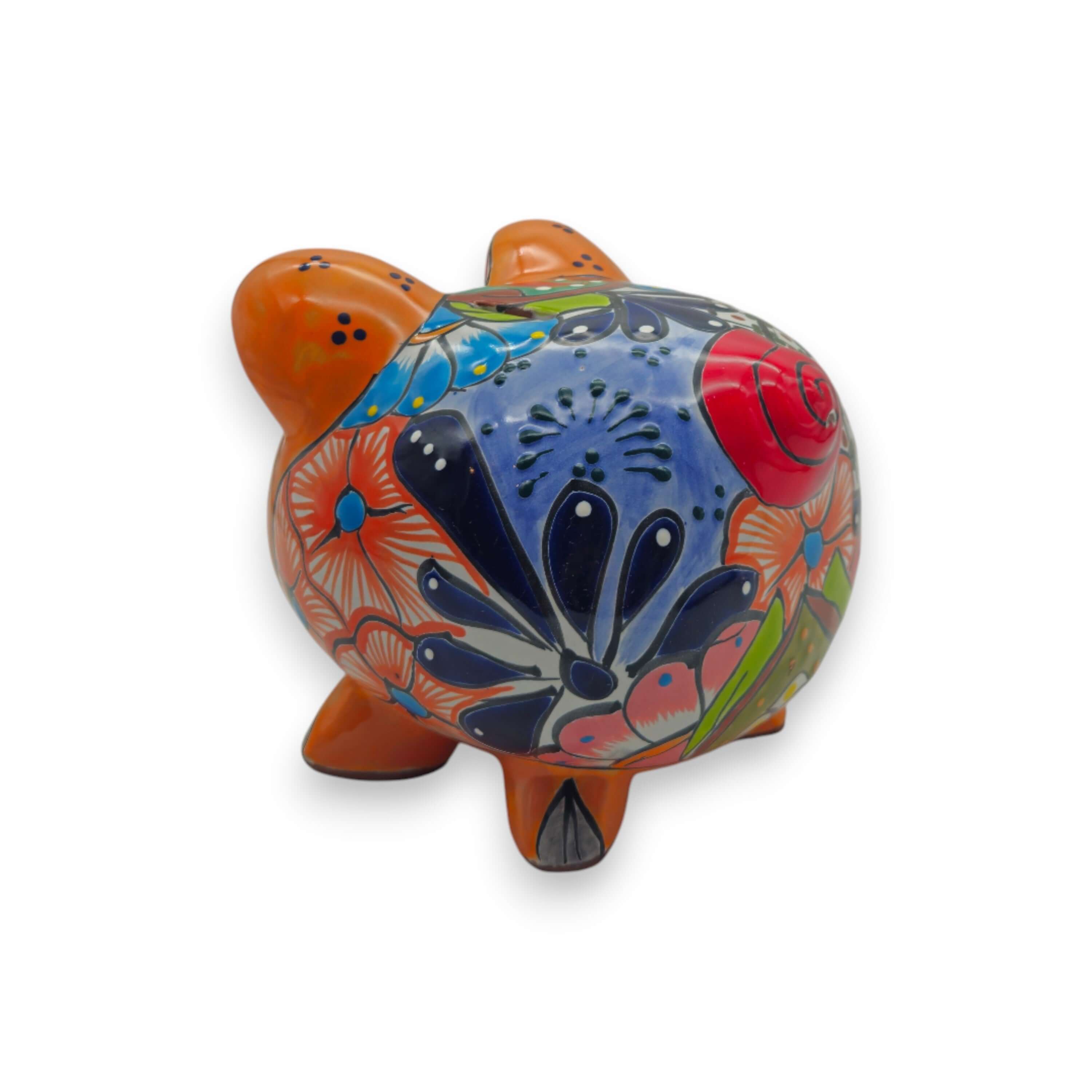 Alcancia de Talavera Pintada a Mano | Diseño de Arte Folclórico Mexicano