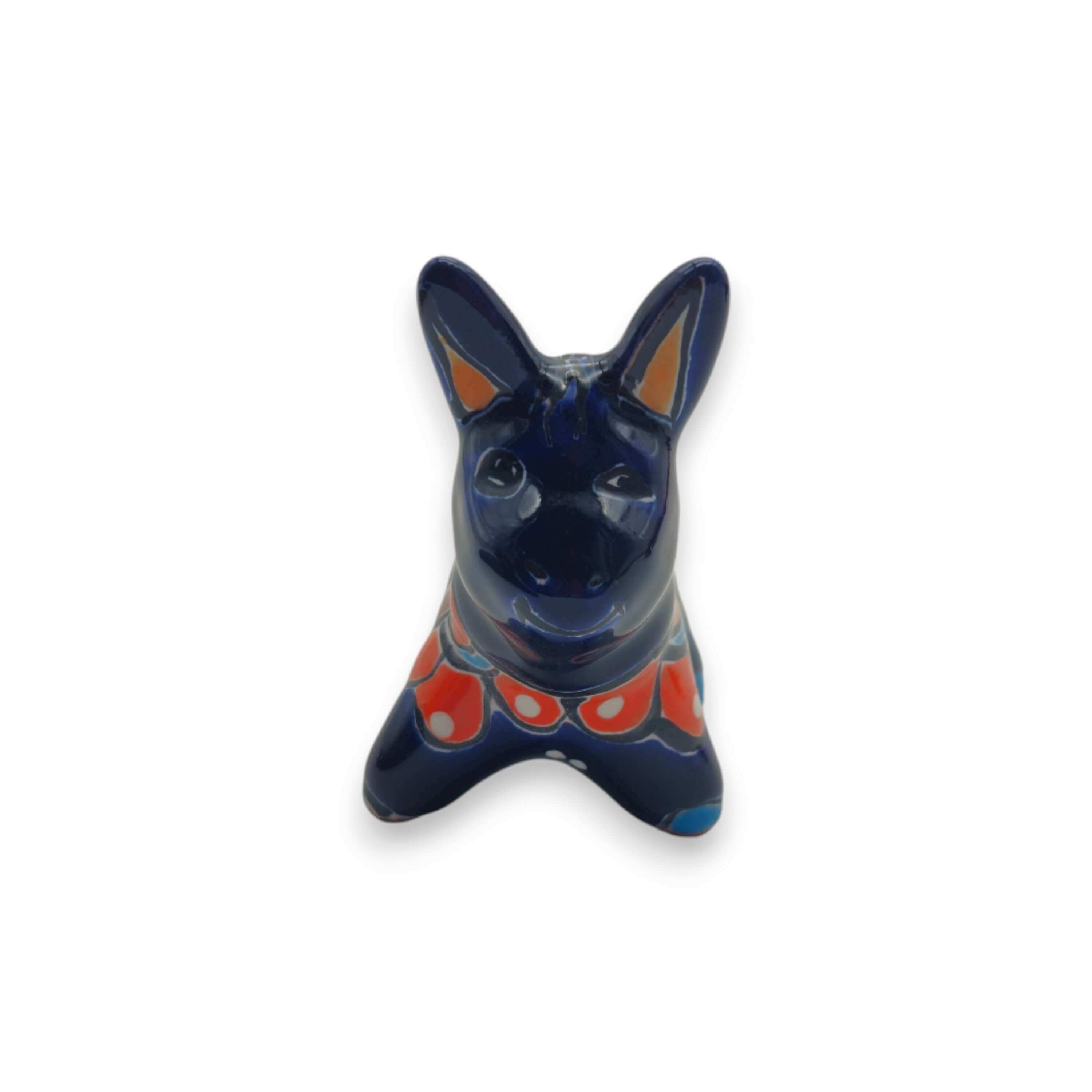 Mini Talavera Donkey Figurine | Handcrafted Mexican Pottery