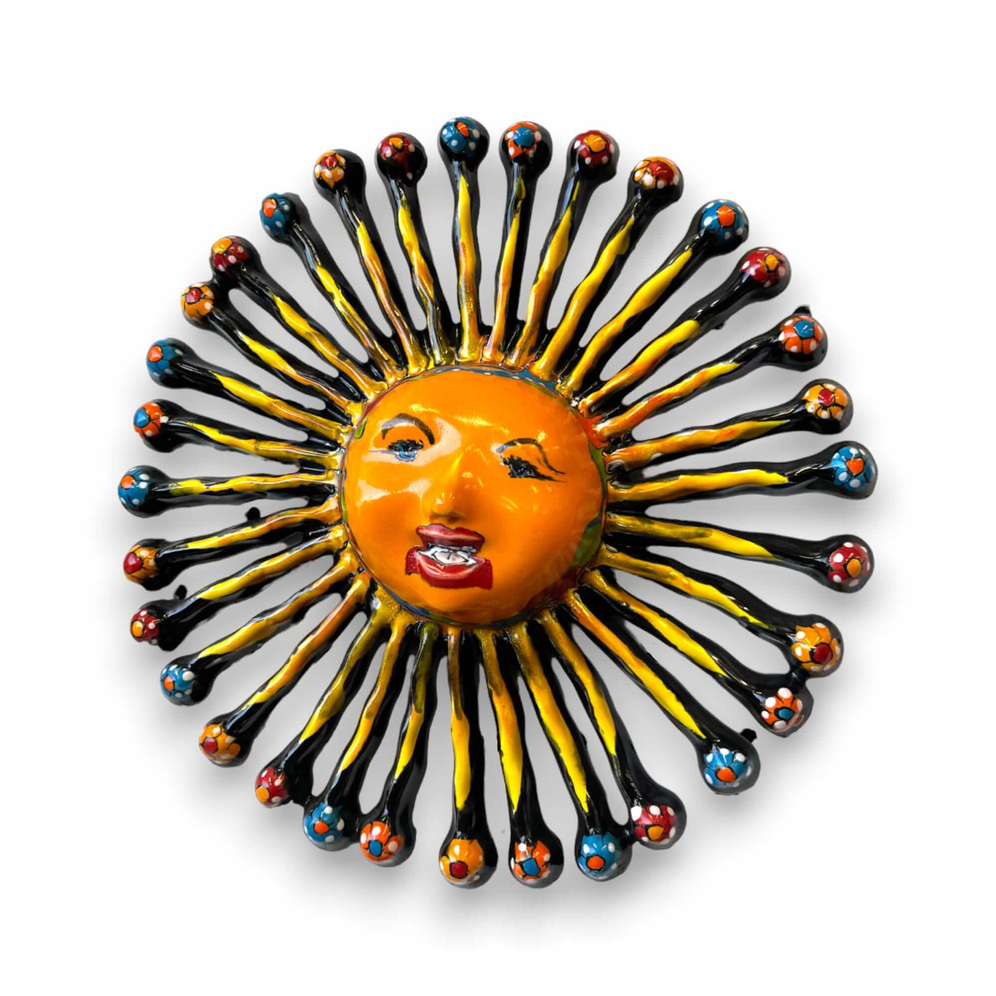 Arte de pared de sol de Talavera mini | Decoración mexicana hecha a mano