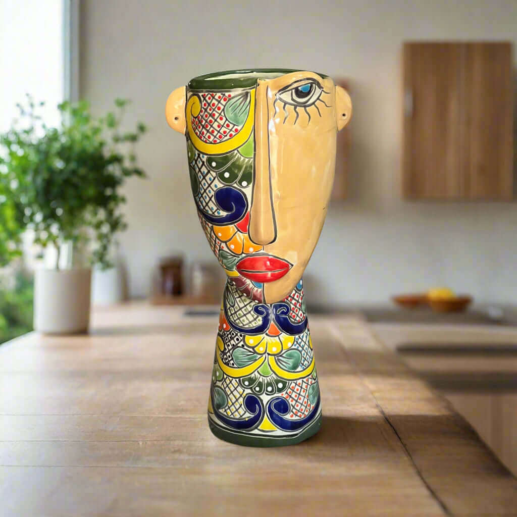 Maceta Dama Talavera | Artesanía Mexicana Hecha a Mano