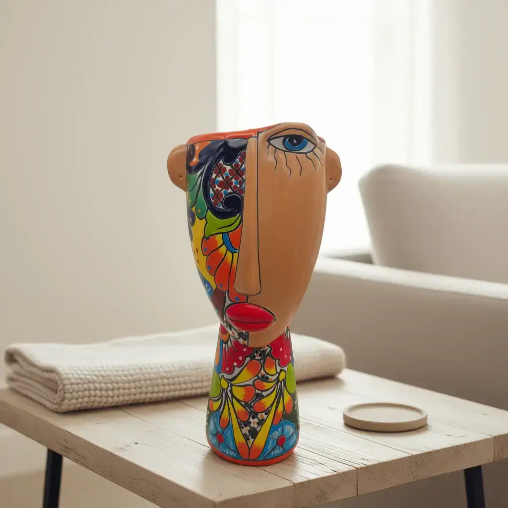 Maceta Dama Talavera | Artesanía Mexicana Hecha a Mano
