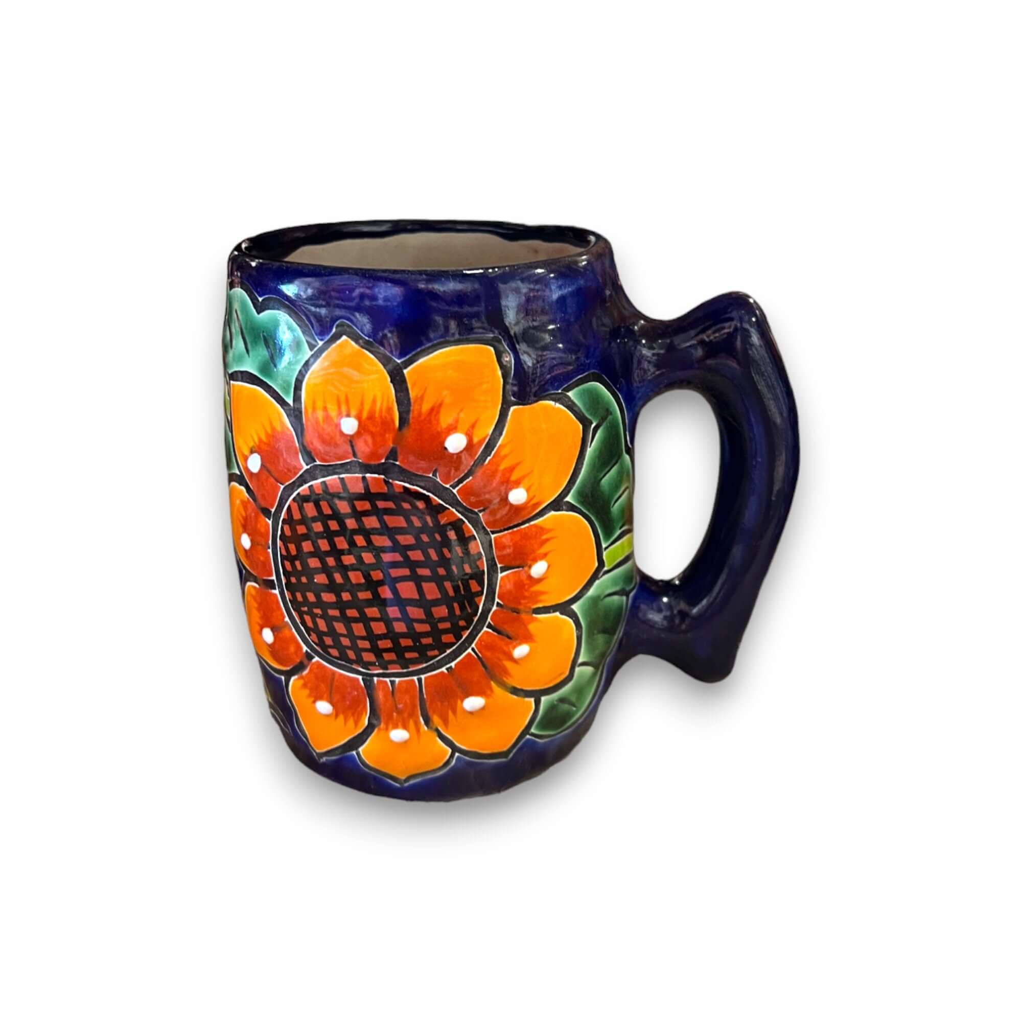 Taza de café mexicana artesanal colorida | Arte en cerámica de Talavera