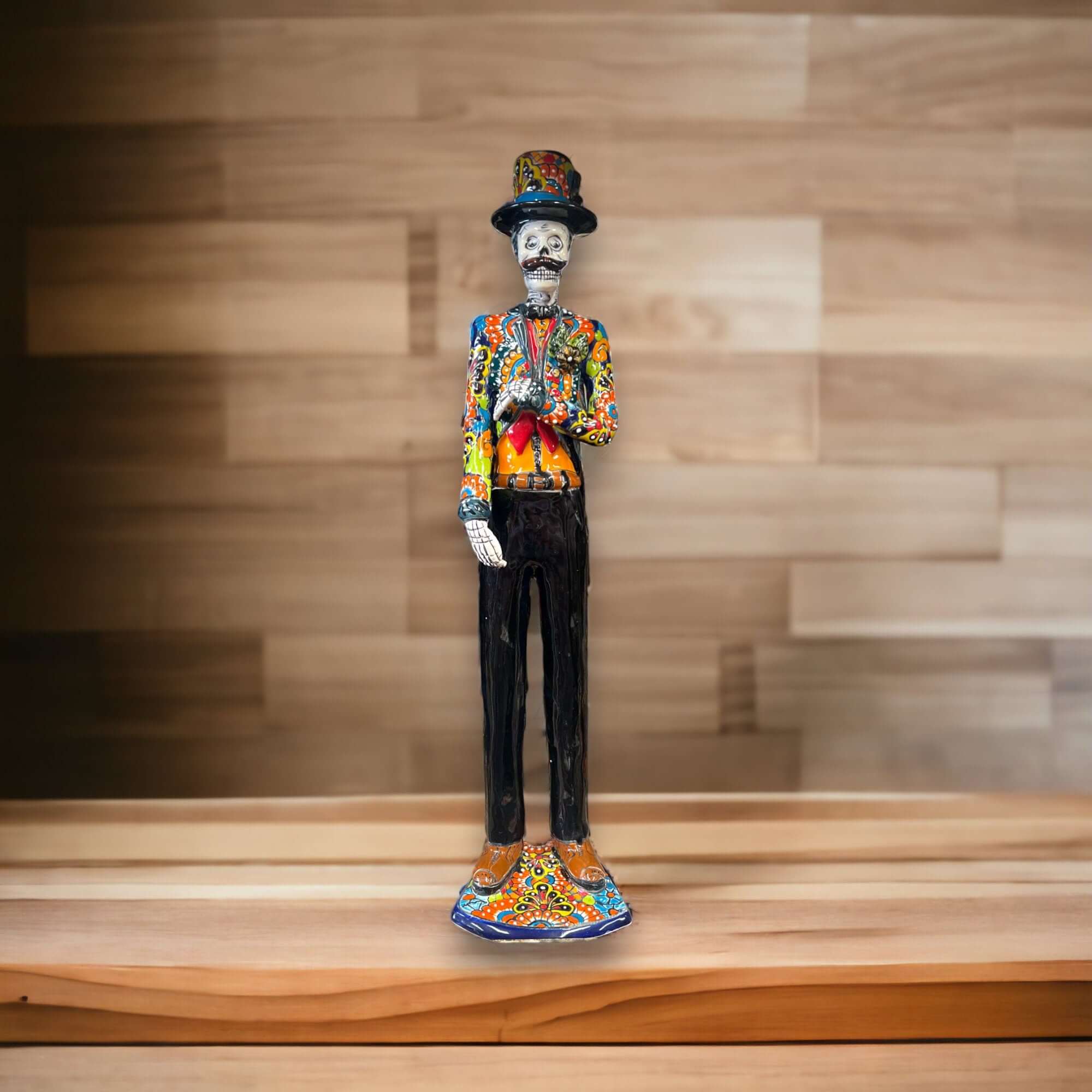 Juego de novios esqueleto de Talavera | Cerámica del Día de Muertos