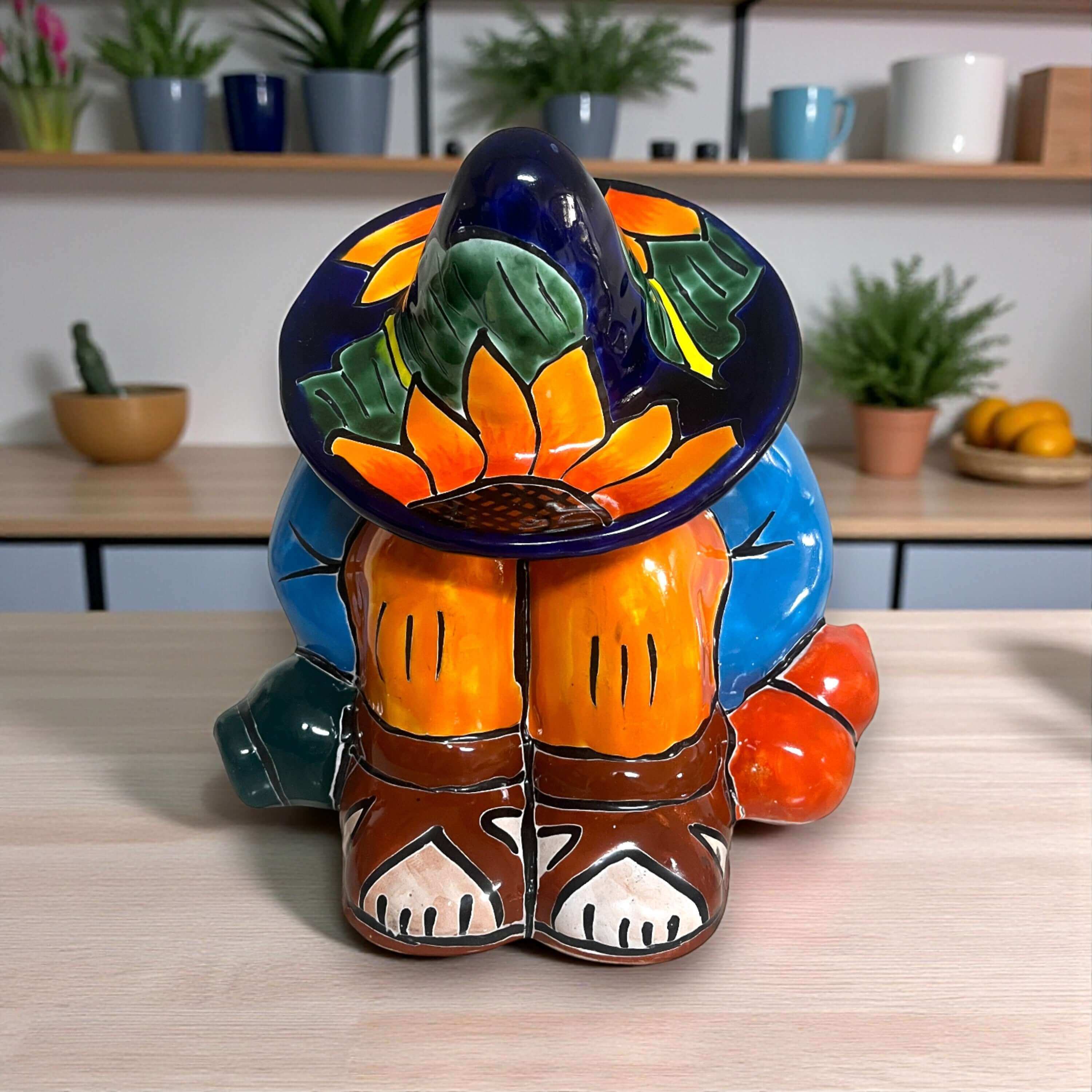 Bote Pancho Girasol Talavera | Arte mexicano hecho a mano