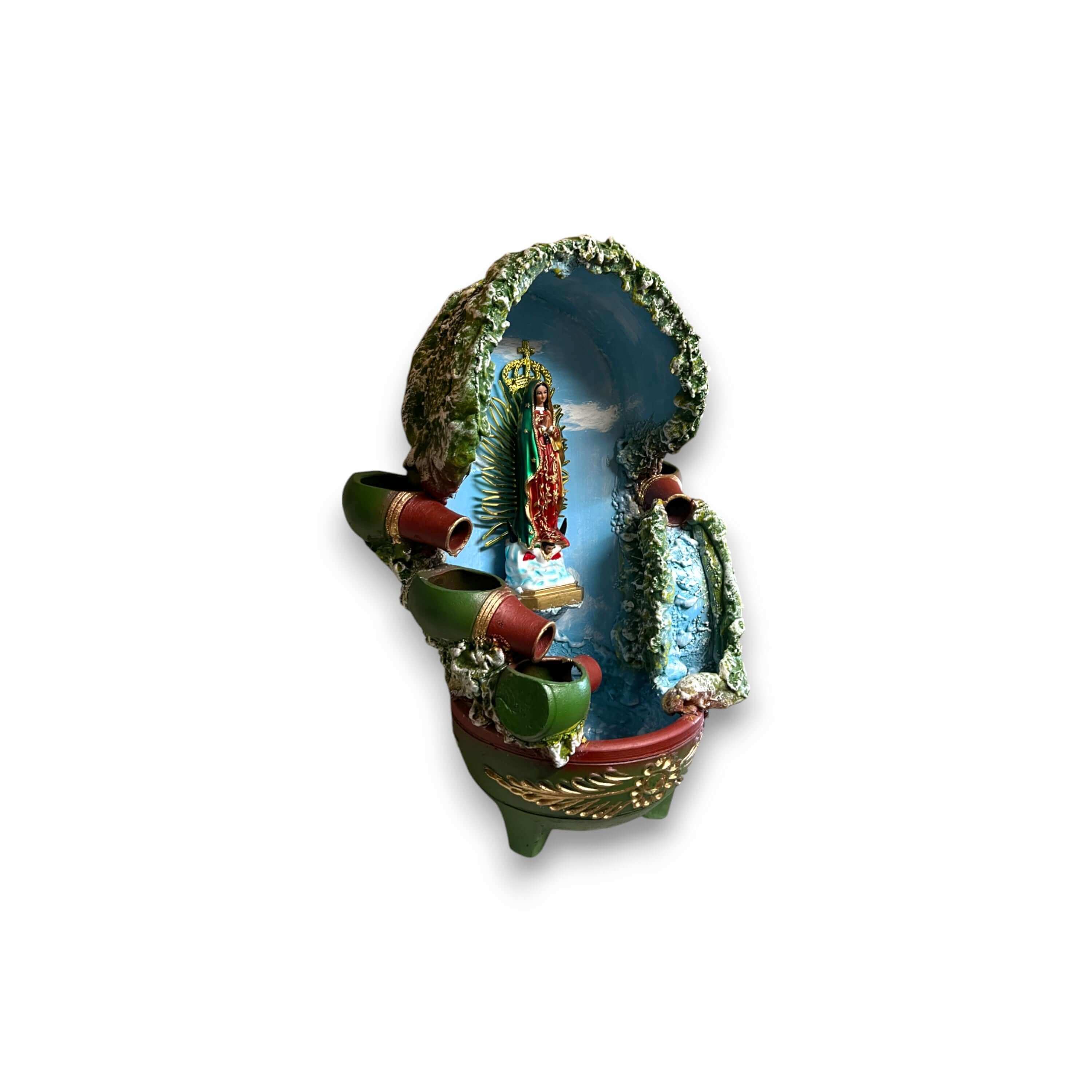 Fuente mexicana artesanal para exteriores | Fuente de agua tradicional pintada