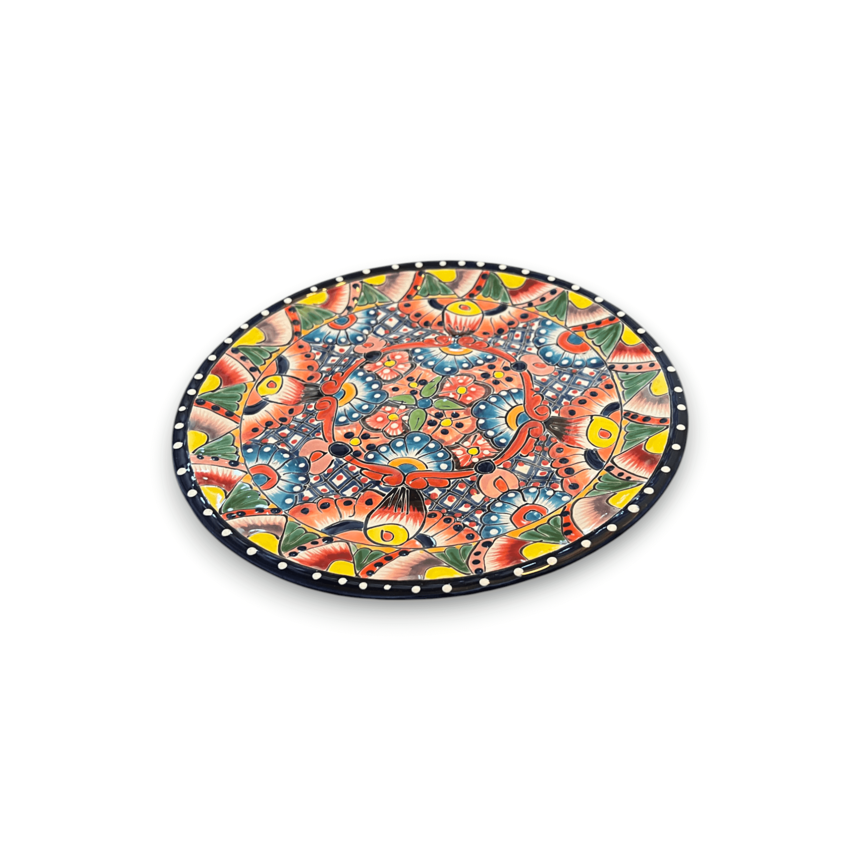 Plato trinche de talavera de 10" | Vajilla mexicana colorida