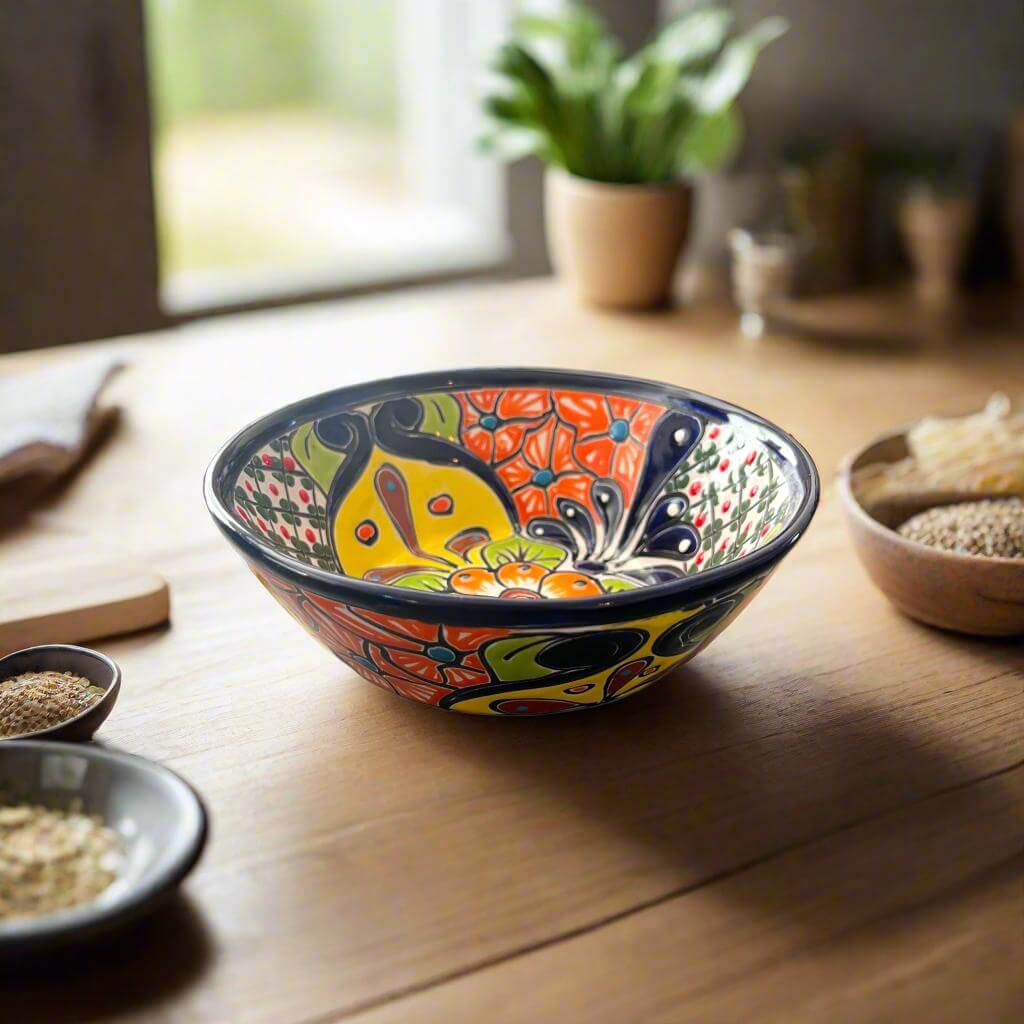 Tazón de sopa Talavera de 7.5" | Vajilla mexicana hecha a mano