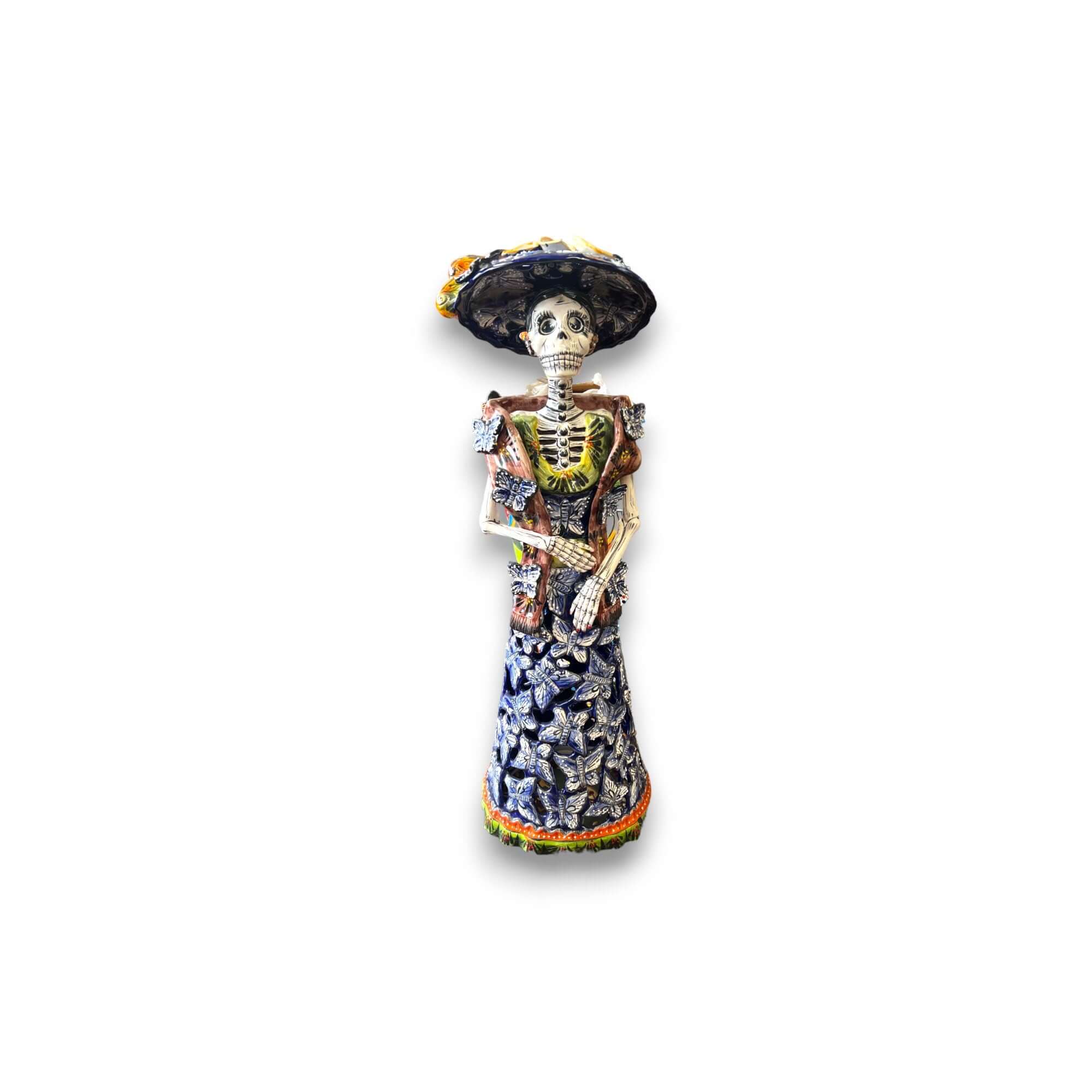 Cerámica Talavera hecha a mano del Día de Muertos | Calavera Mujer de 68.5 cm de alto