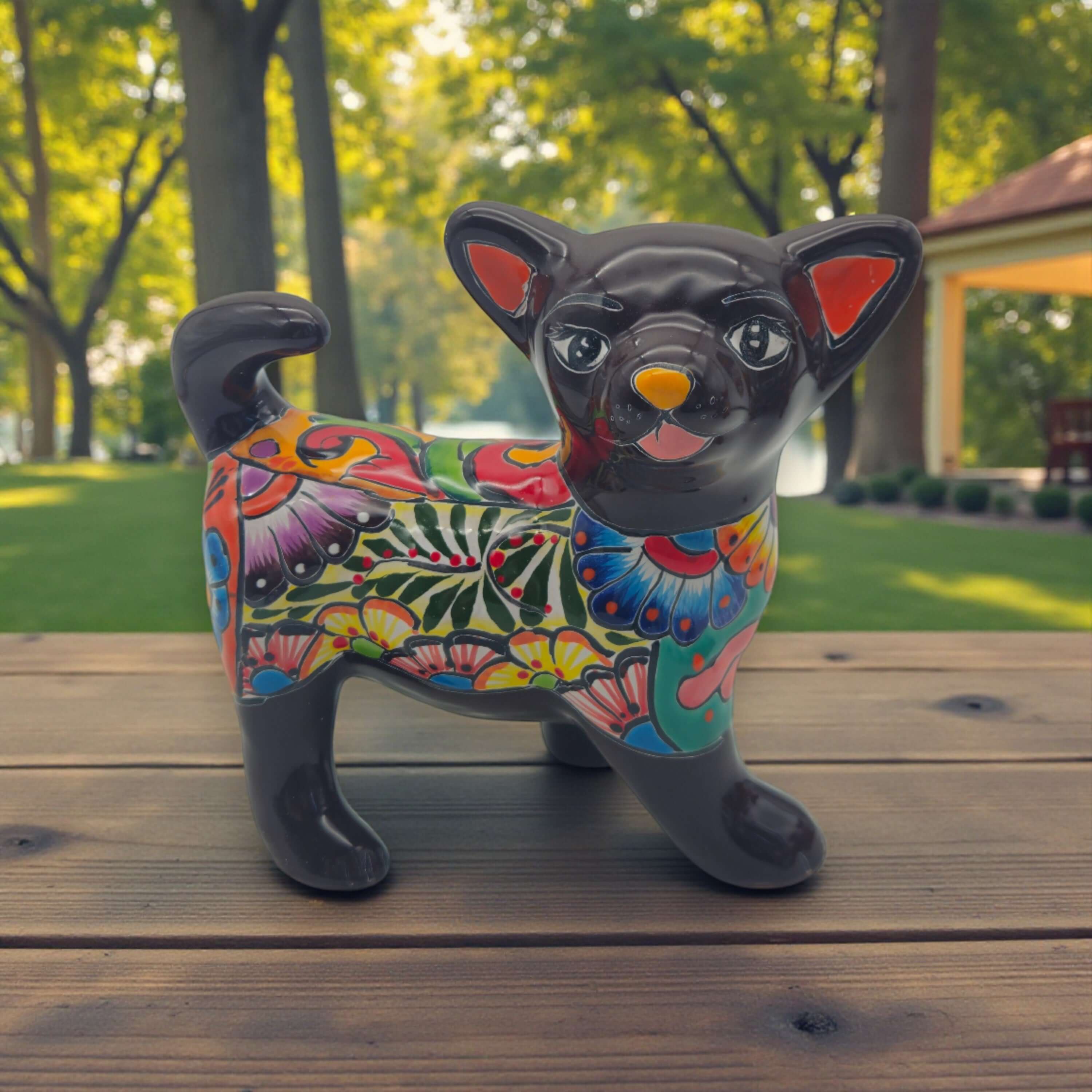 Figura de perro chihuahua de Talavera | Arte mexicano hecho a mano