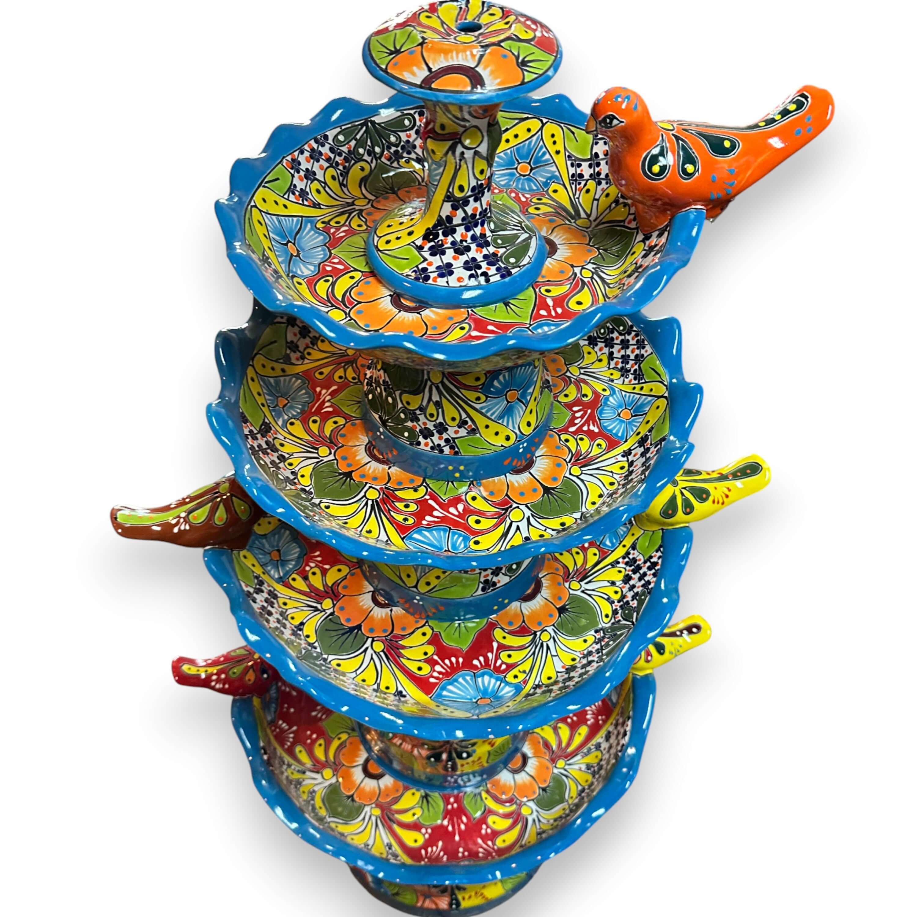 Fuente de jardín grande Talavera | Arte mexicano hecho a mano