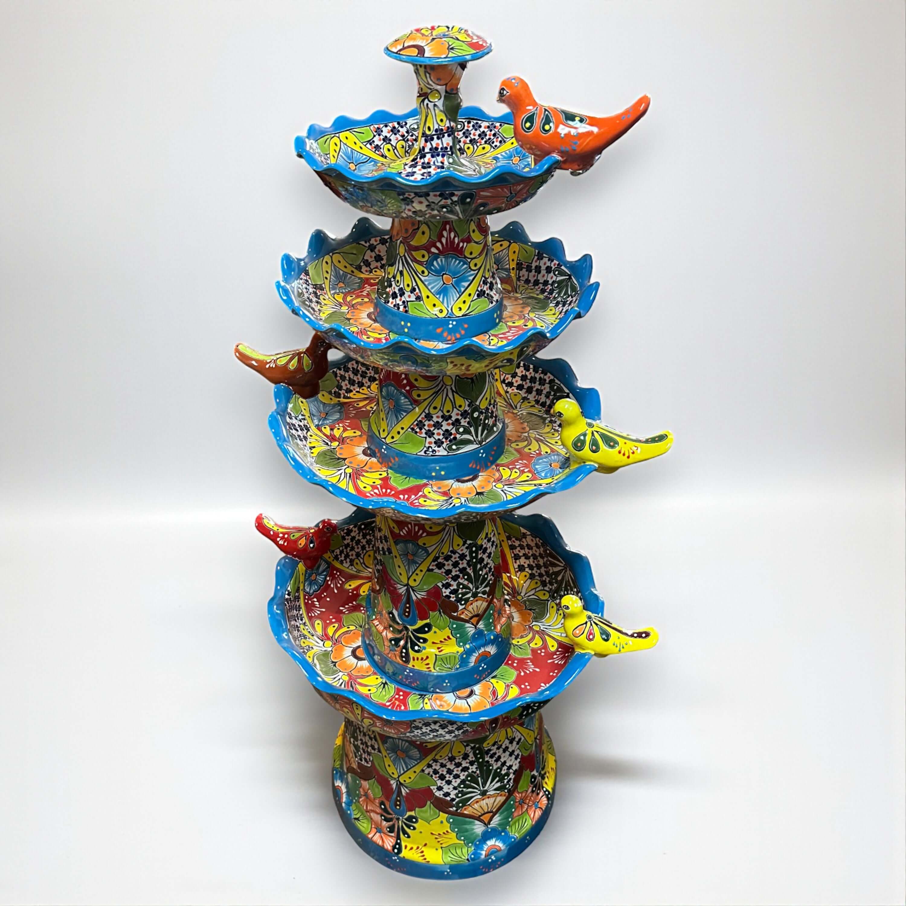 Fuente de jardín grande Talavera | Arte mexicano hecho a mano