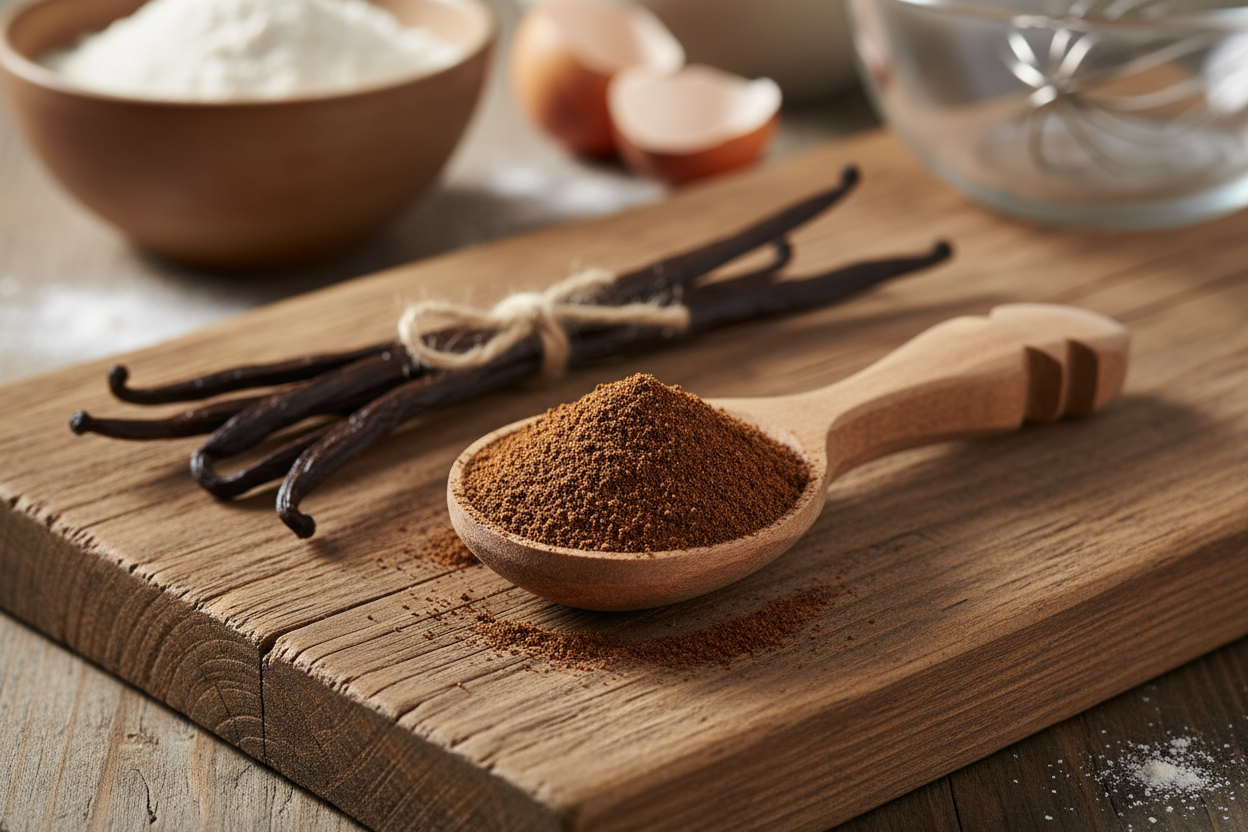 Ground Vanilla Bean Powder – Tahitian, Ecuadorian Grown
