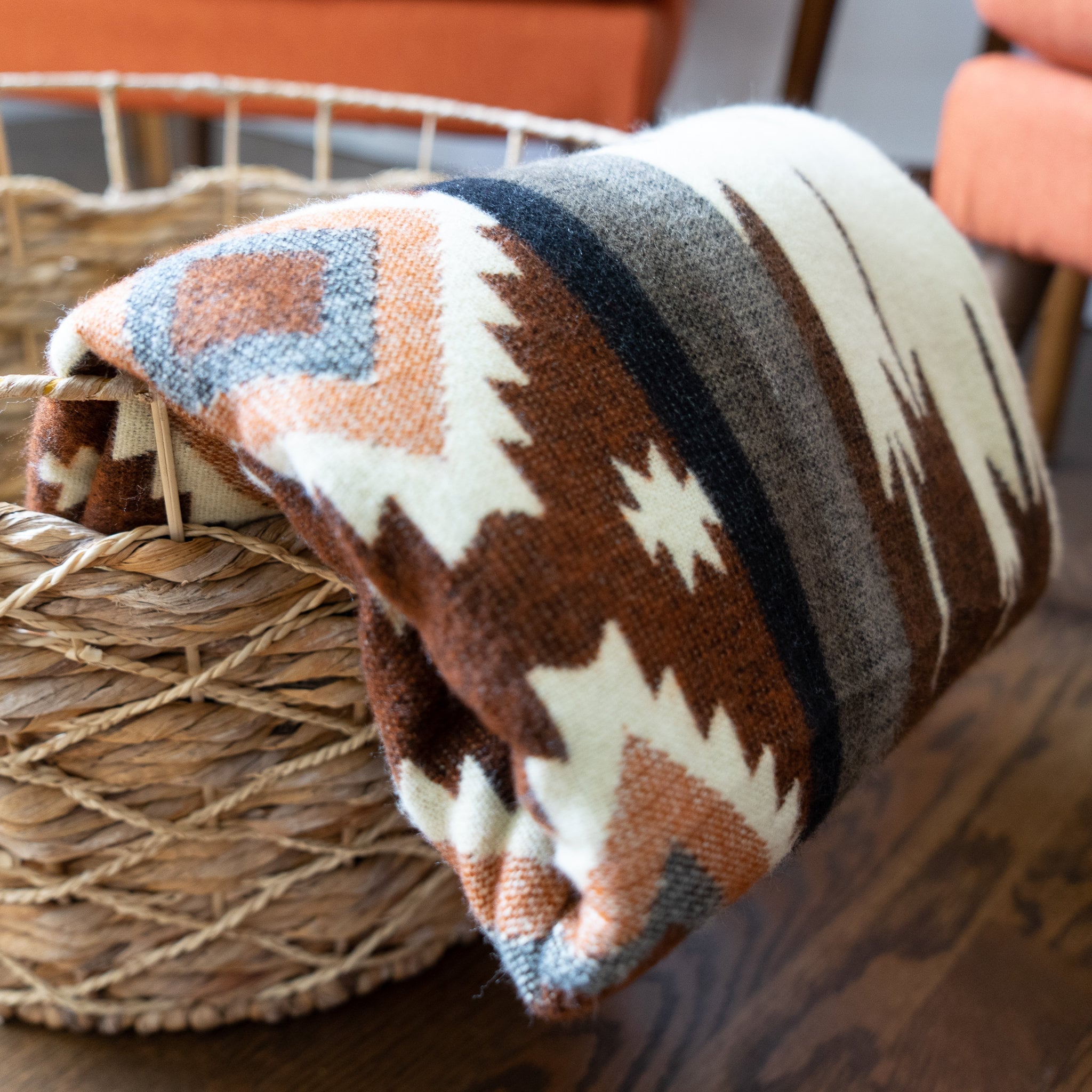 Manta de lana de alpaca andina - Mojave (Plaid)