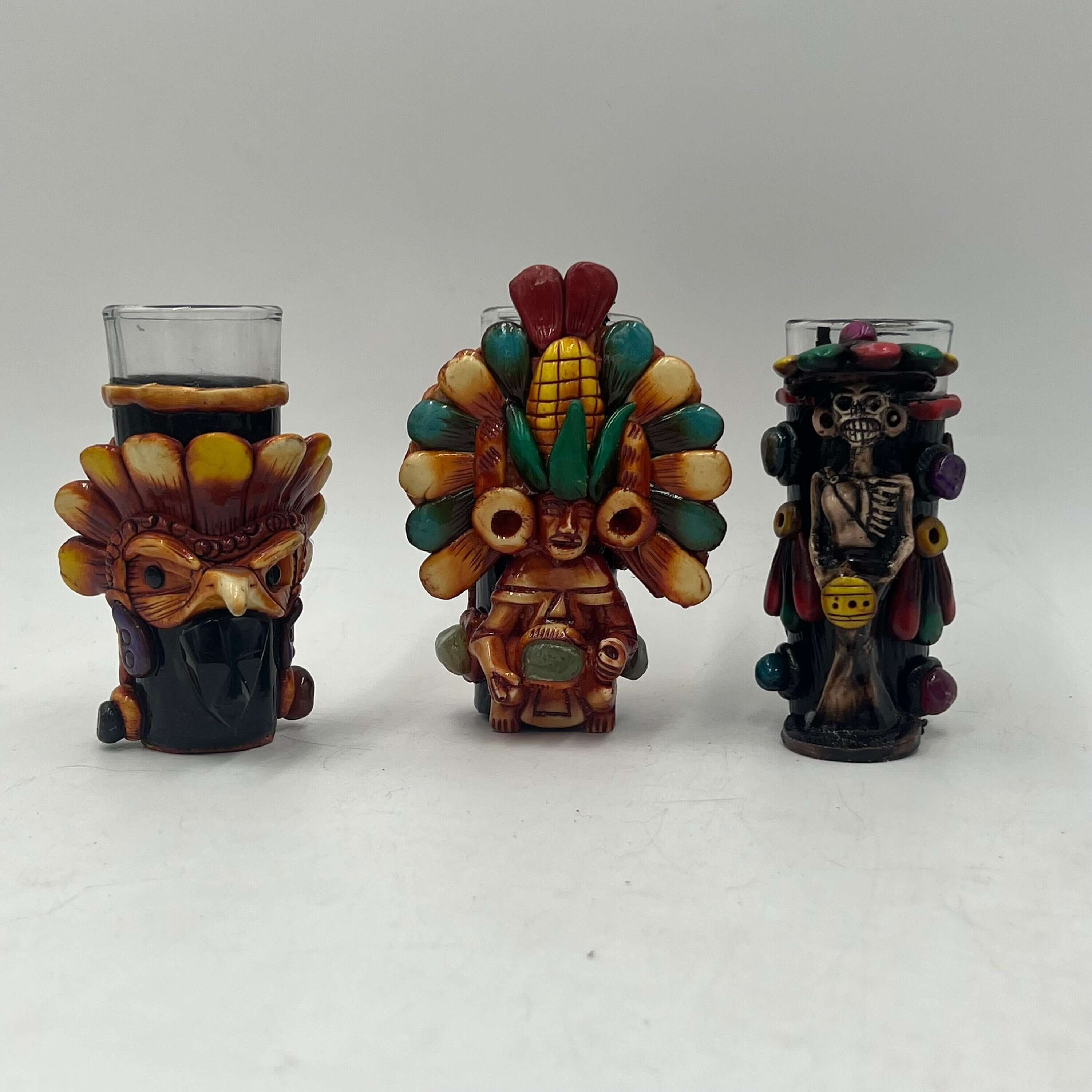 Vaso Tequilero Mexicano Artesanal | Diseño Guerrero Azteca