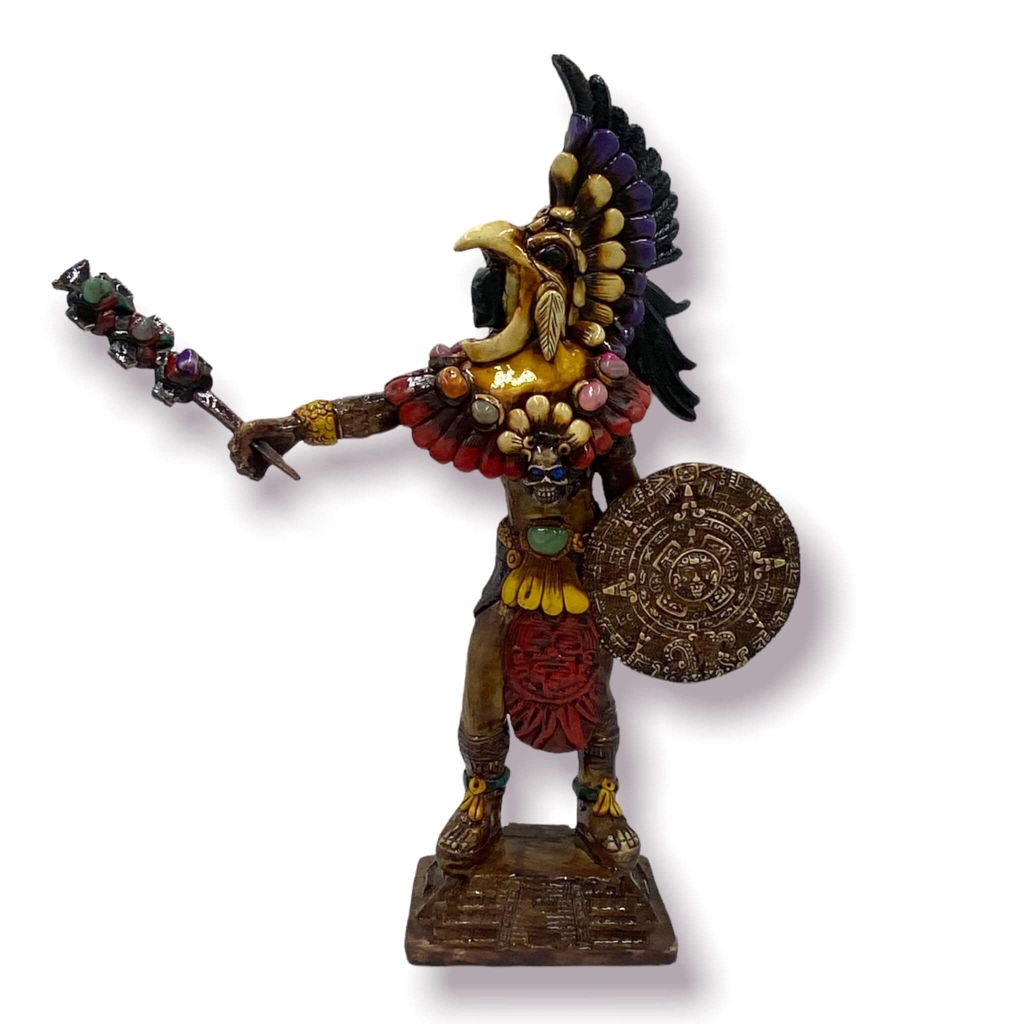 Estatua de guerrero azteca | Escultura cultural artesanal