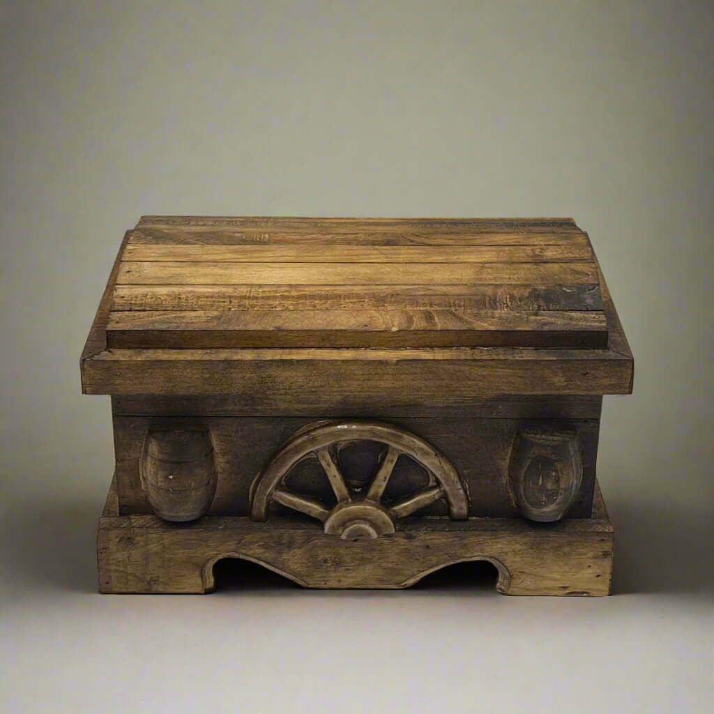 Mexican Shot Glass & Decanter Set | Rustic Wood Chest