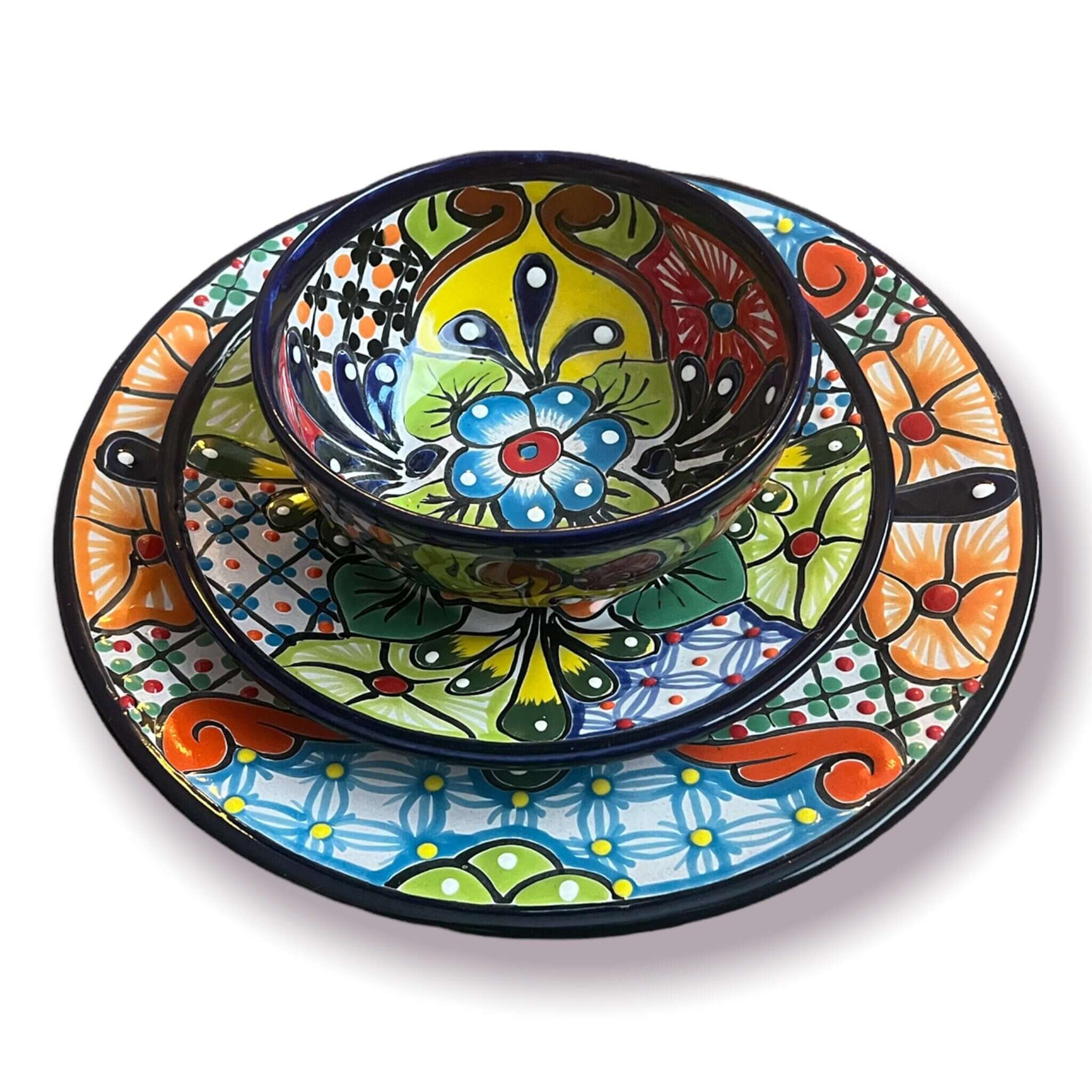 Talavera Dinnerware Set | 33-Piece Mexican Dish Set for 8