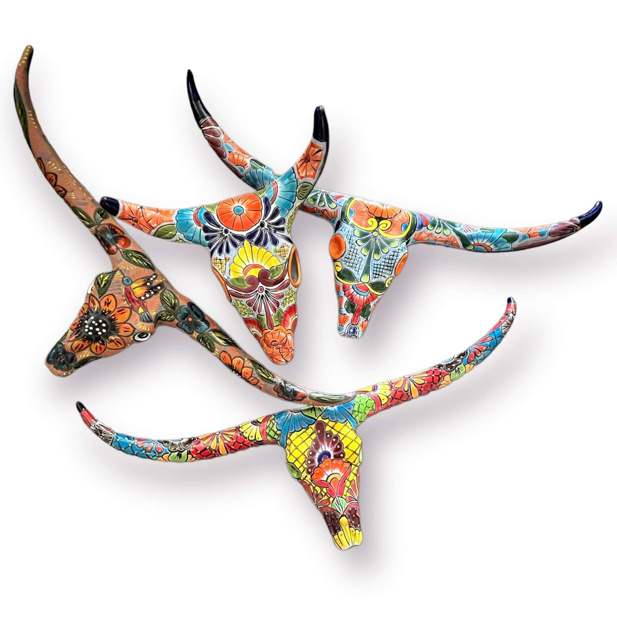 Cráneo de Toro Talavera | Arte de Pared Mexicano Hecho a Mano