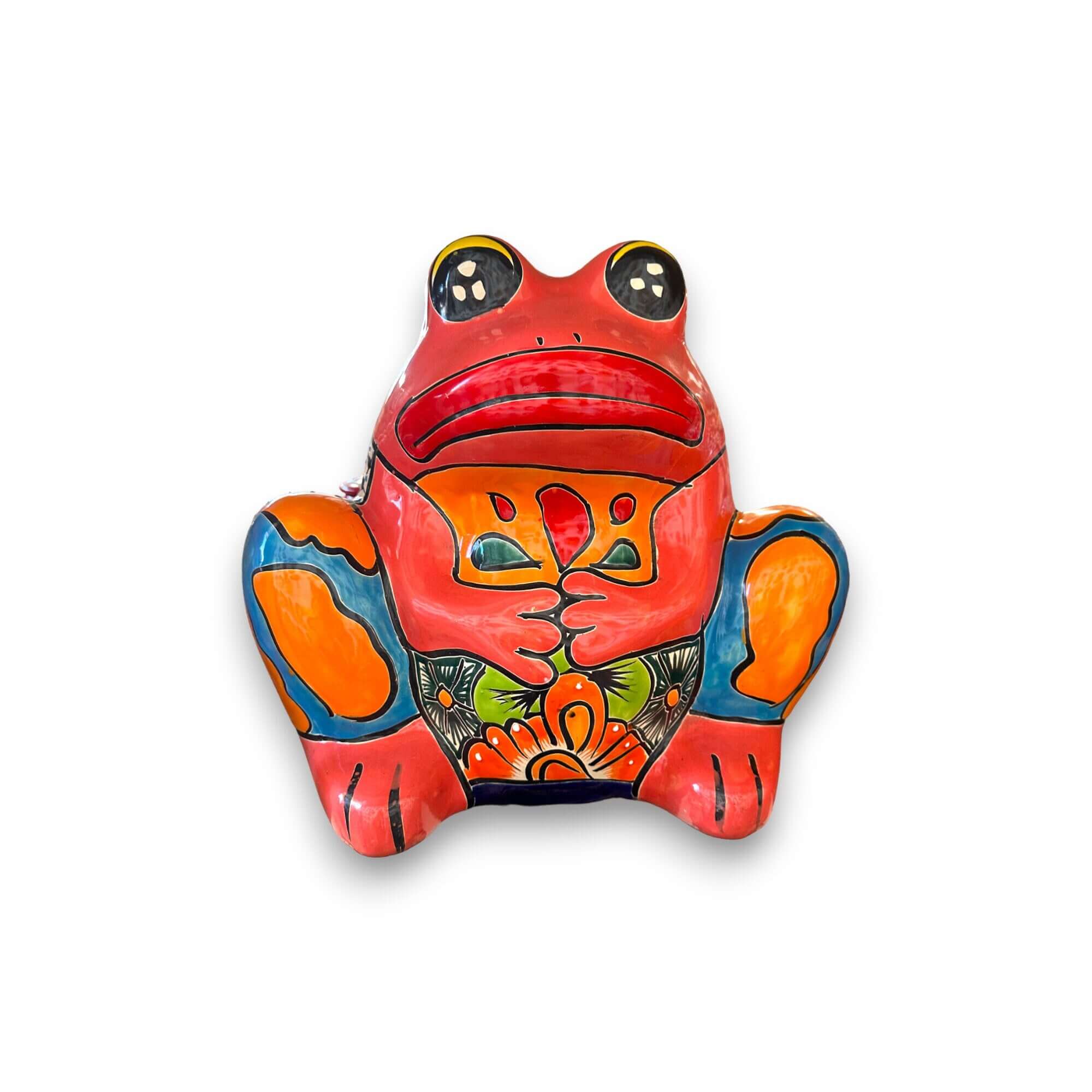 Maceta de rana de Talavera | Cerámica mexicana artesanal colorida