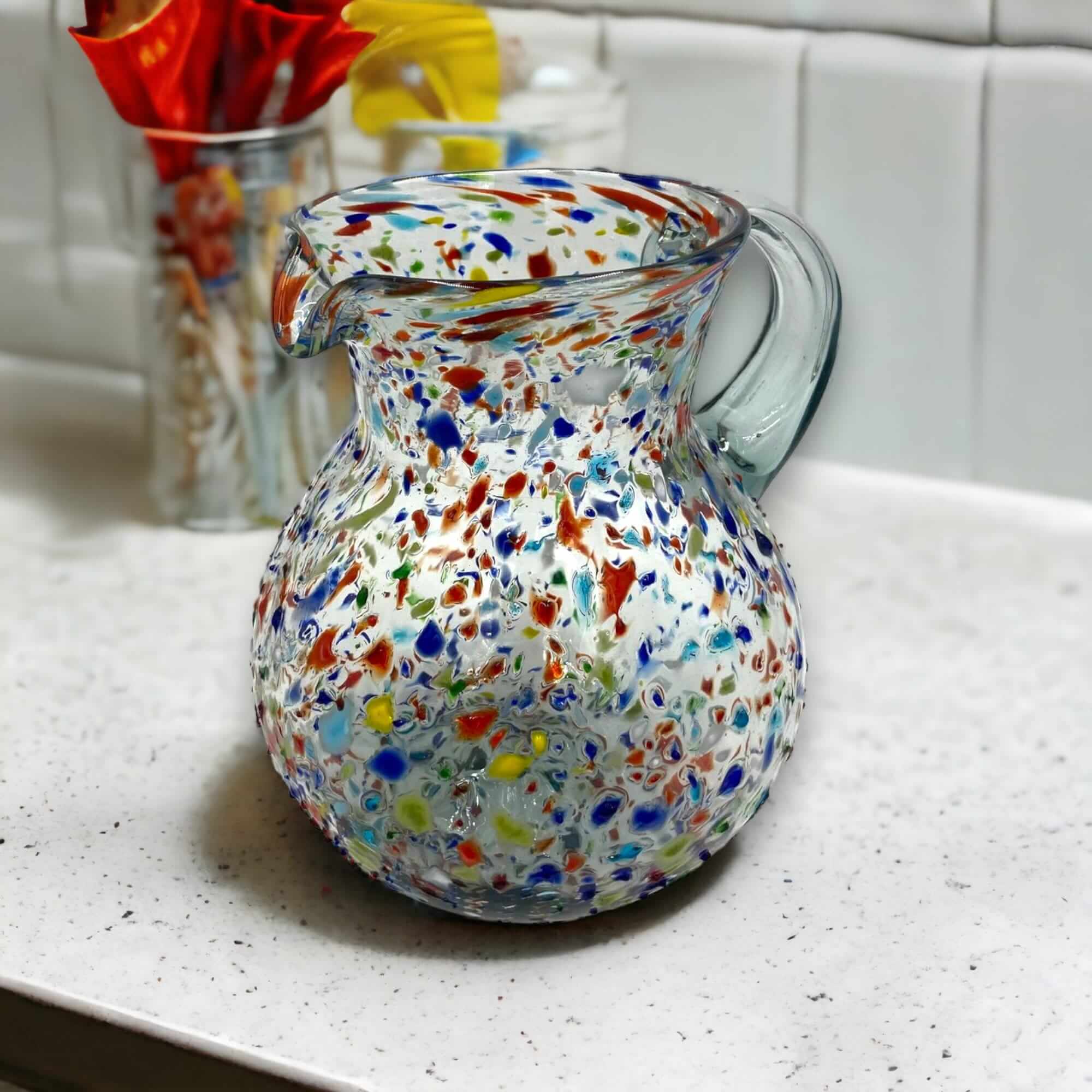 Jarra de cristal Confetti | Jarra mexicana soplada a mano