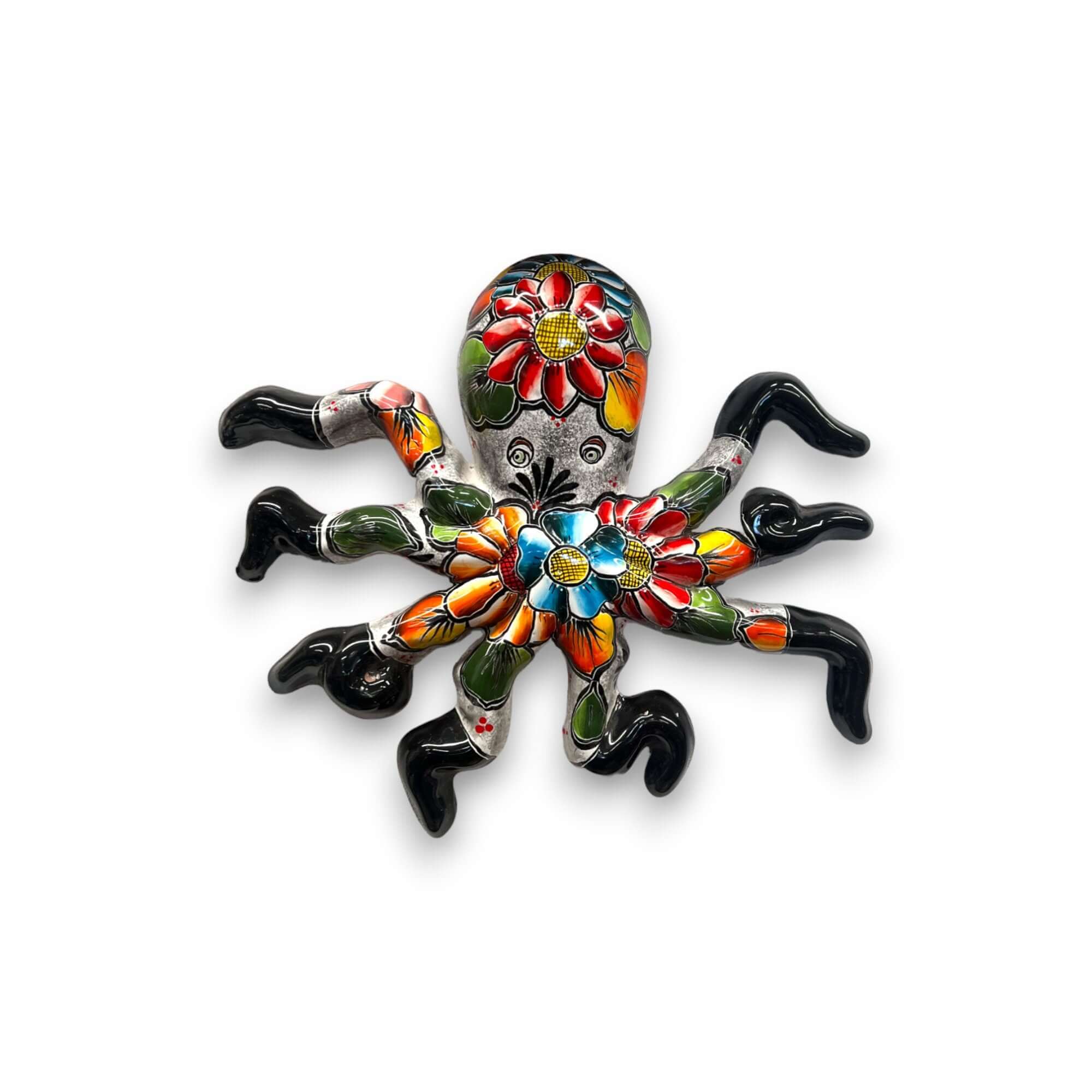 Mexican Handmade Octopus Wall Art | Hand Painted Talavera (Large)